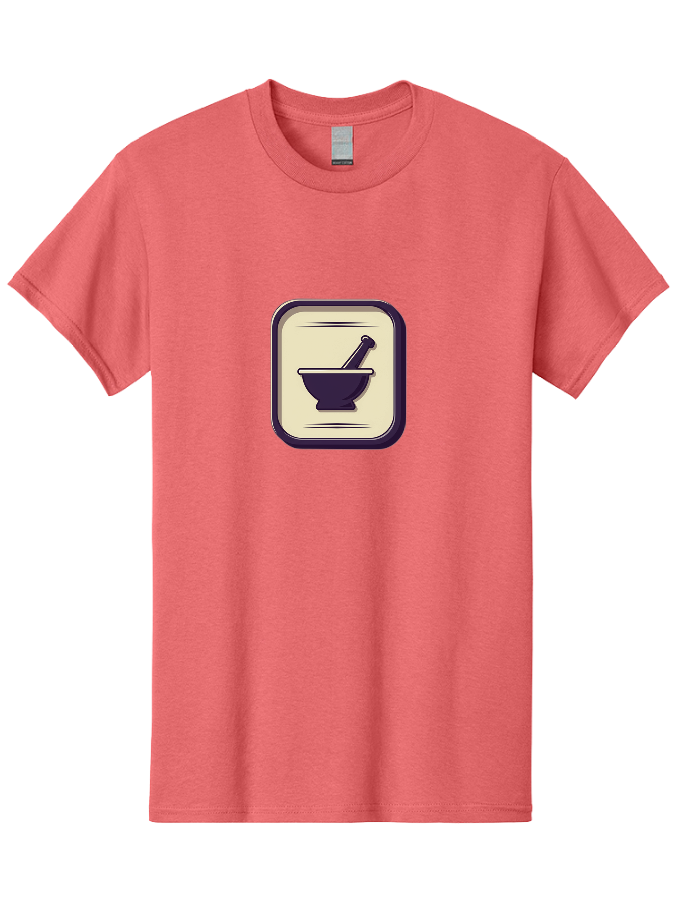 Mortar-And-Pestle Men'S Graphic Tee, 100% Cotton, Comfortable Casual Summer Wear, Machine Washable, Mortar And Pestle Icon, Pharmacy Symbol, Medical Illustration, Apothecary Graphic, Pharmacy Logo, Medicine Icon, Healthcare Symbol Bab022