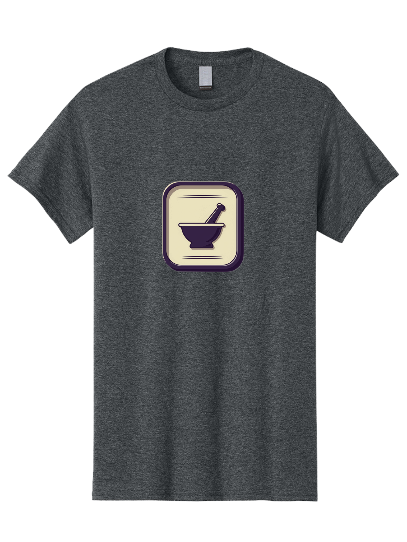 Mortar-And-Pestle Men'S Graphic Tee, 100% Cotton, Comfortable Casual Summer Wear, Machine Washable, Mortar And Pestle Icon, Pharmacy Symbol, Medical Illustration, Apothecary Graphic, Pharmacy Logo, Medicine Icon, Healthcare Symbol Bab022