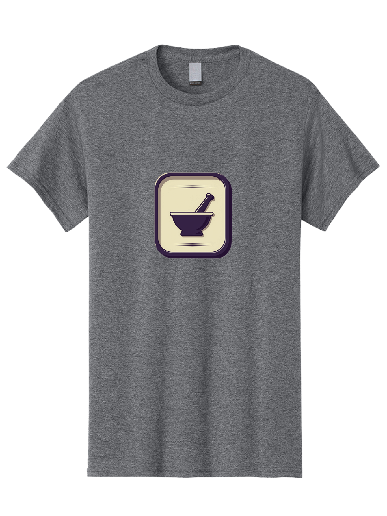 Mortar-And-Pestle Men'S Graphic Tee, 100% Cotton, Comfortable Casual Summer Wear, Machine Washable, Mortar And Pestle Icon, Pharmacy Symbol, Medical Illustration, Apothecary Graphic, Pharmacy Logo, Medicine Icon, Healthcare Symbol Bab022