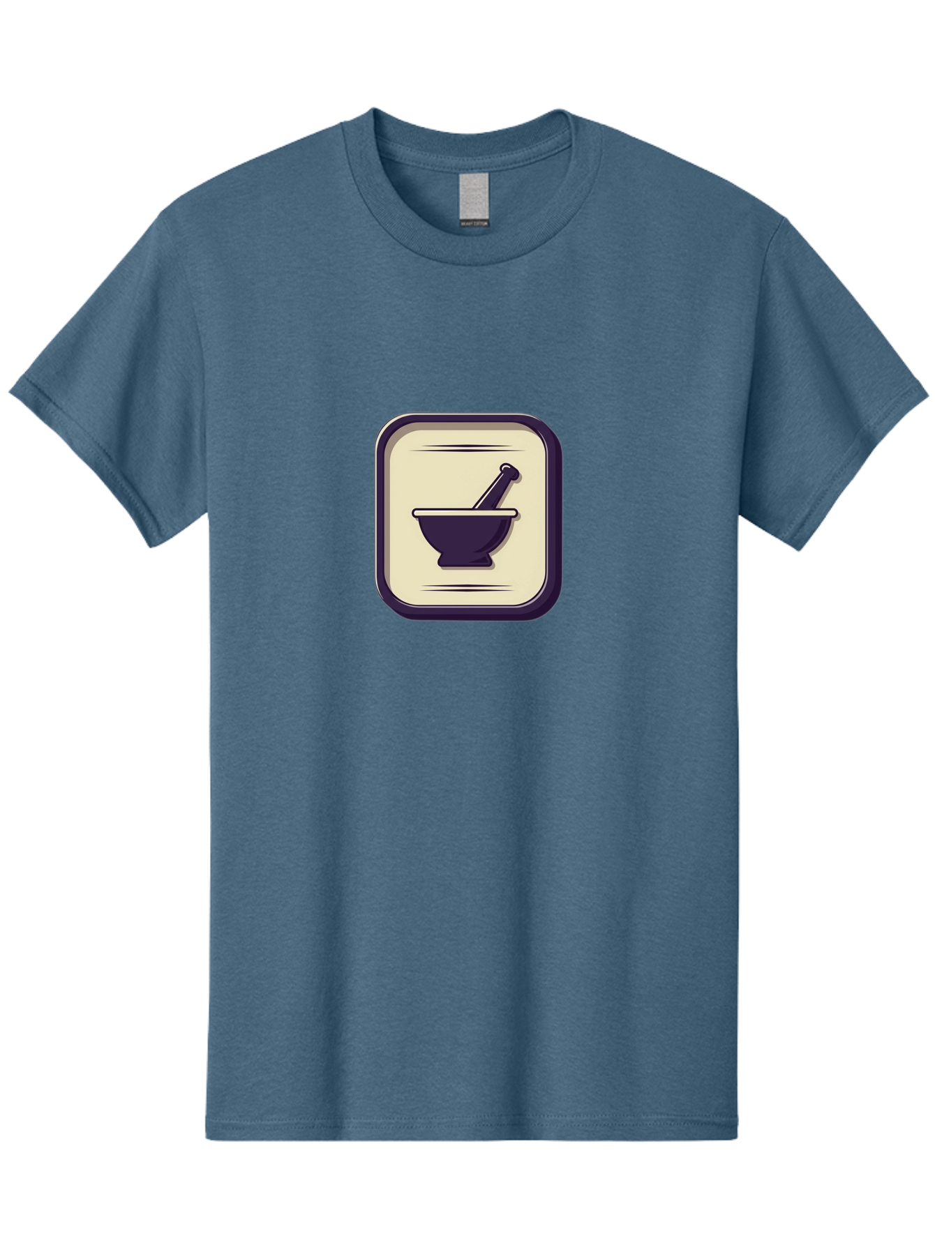 Mortar-And-Pestle Men'S Graphic Tee, 100% Cotton, Comfortable Casual Summer Wear, Machine Washable, Mortar And Pestle Icon, Pharmacy Symbol, Medical Illustration, Apothecary Graphic, Pharmacy Logo, Medicine Icon, Healthcare Symbol Bab022