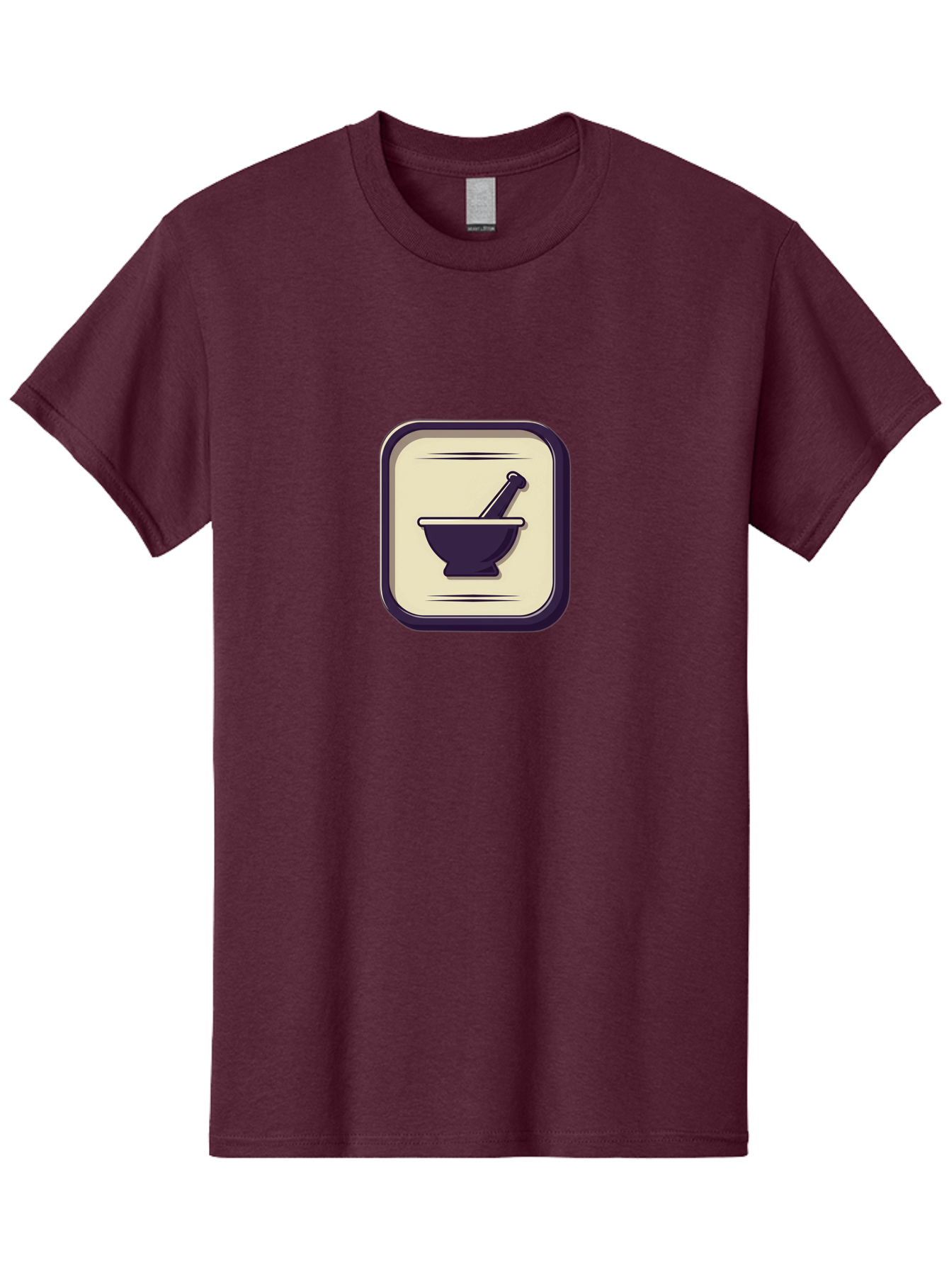 Mortar-And-Pestle Men'S Graphic Tee, 100% Cotton, Comfortable Casual Summer Wear, Machine Washable, Mortar And Pestle Icon, Pharmacy Symbol, Medical Illustration, Apothecary Graphic, Pharmacy Logo, Medicine Icon, Healthcare Symbol Bab022