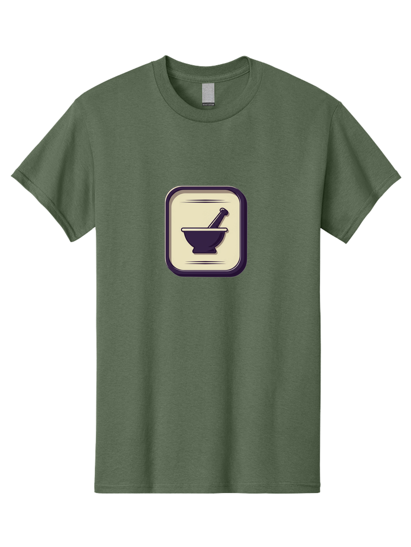 Mortar-And-Pestle Men'S Graphic Tee, 100% Cotton, Comfortable Casual Summer Wear, Machine Washable, Mortar And Pestle Icon, Pharmacy Symbol, Medical Illustration, Apothecary Graphic, Pharmacy Logo, Medicine Icon, Healthcare Symbol Bab022