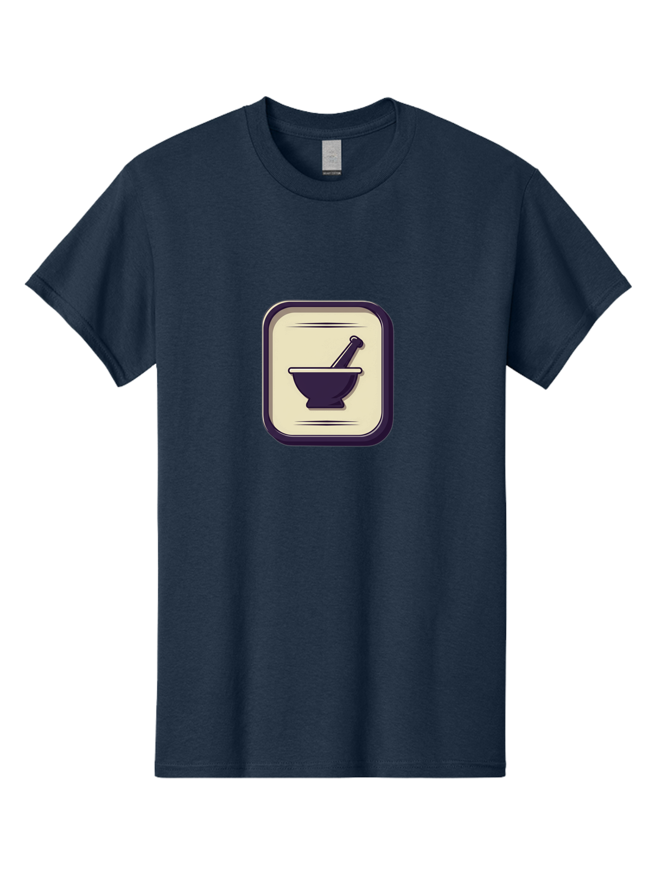 Mortar-And-Pestle Men'S Graphic Tee, 100% Cotton, Comfortable Casual Summer Wear, Machine Washable, Mortar And Pestle Icon, Pharmacy Symbol, Medical Illustration, Apothecary Graphic, Pharmacy Logo, Medicine Icon, Healthcare Symbol Bab022