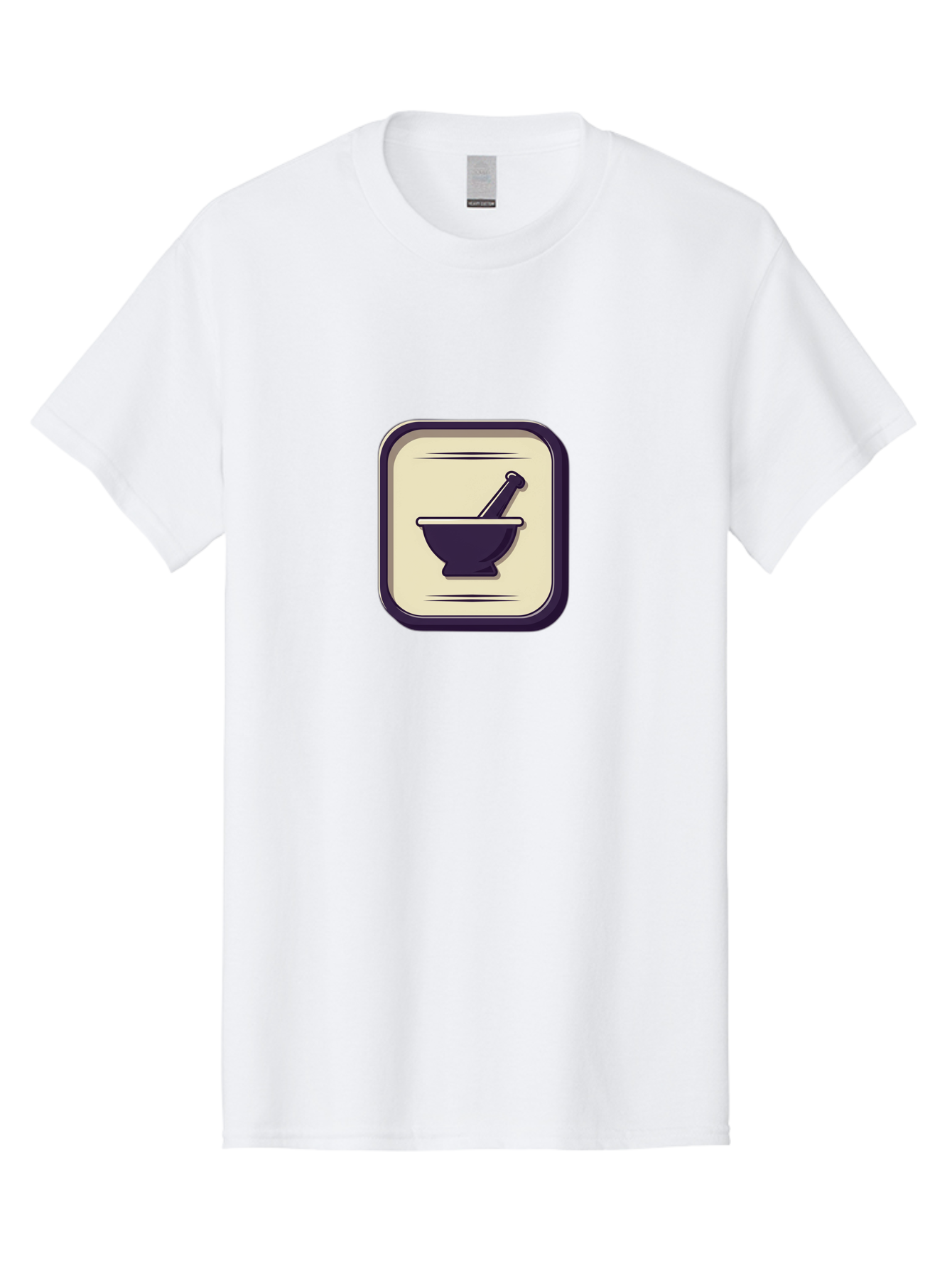 Mortar-And-Pestle Men'S Graphic Tee, 100% Cotton, Comfortable Casual Summer Wear, Machine Washable, Mortar And Pestle Icon, Pharmacy Symbol, Medical Illustration, Apothecary Graphic, Pharmacy Logo, Medicine Icon, Healthcare Symbol Bab022