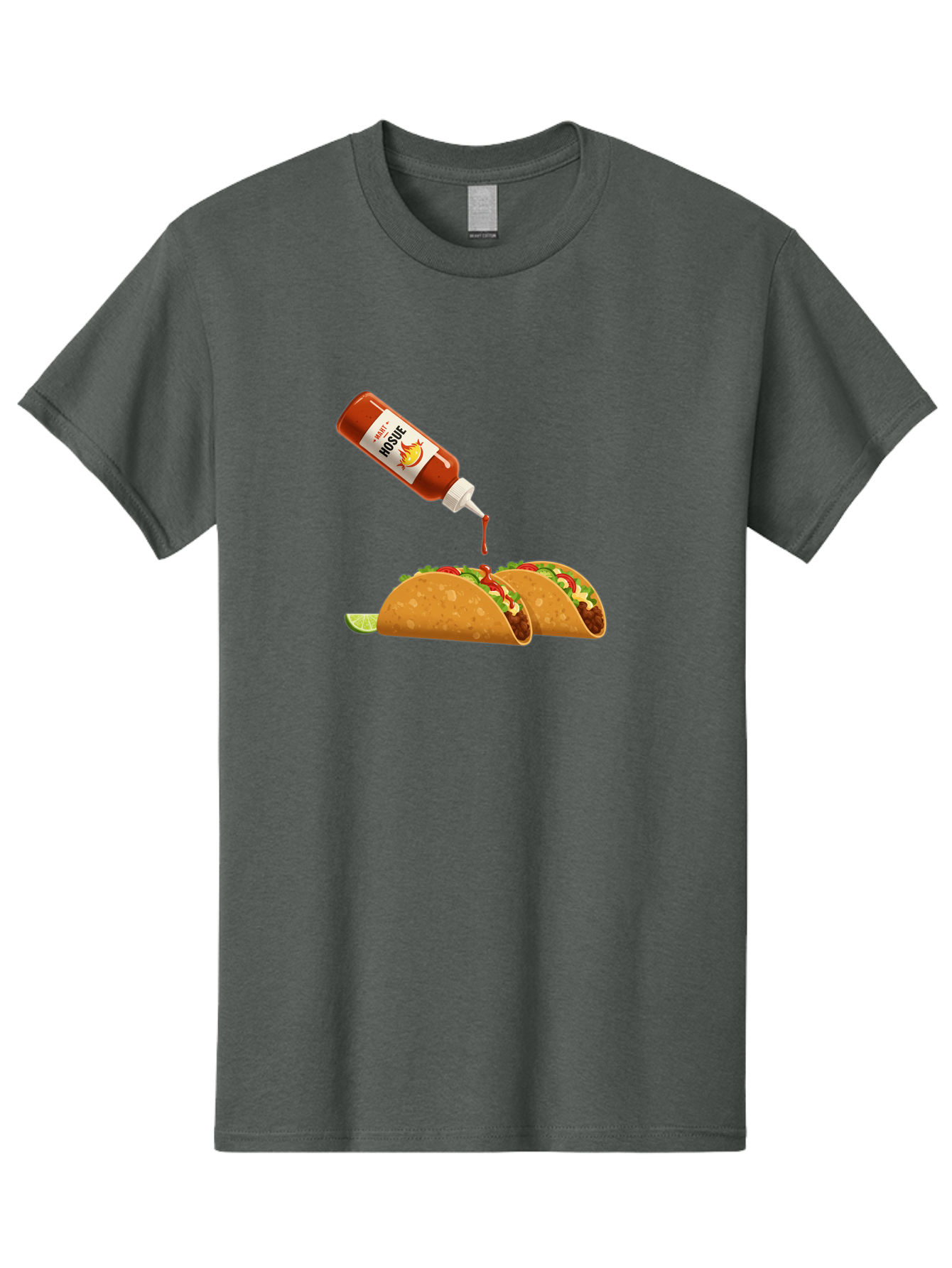 Mosque-Hot-Sauce-Tacos Men'S Graphic Tee, 100% Cotton, Comfortable Casual Summer Wear, Machine Washable, Mexican Cuisine, Tacos With Hot Sauce, Spicy Food, Salsa, Condiments, Mexican Flavors, Taco Toppings, Hot Peppers Bab024