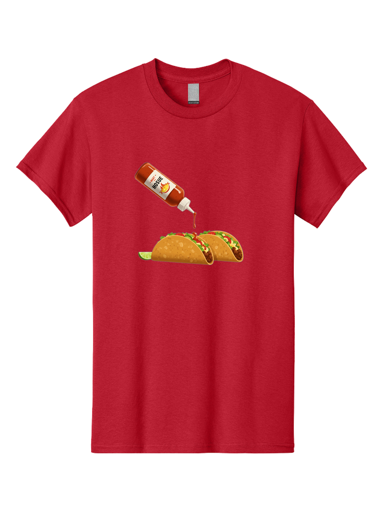 Mosque-Hot-Sauce-Tacos Men'S Graphic Tee, 100% Cotton, Comfortable Casual Summer Wear, Machine Washable, Mexican Cuisine, Tacos With Hot Sauce, Spicy Food, Salsa, Condiments, Mexican Flavors, Taco Toppings, Hot Peppers Bab024