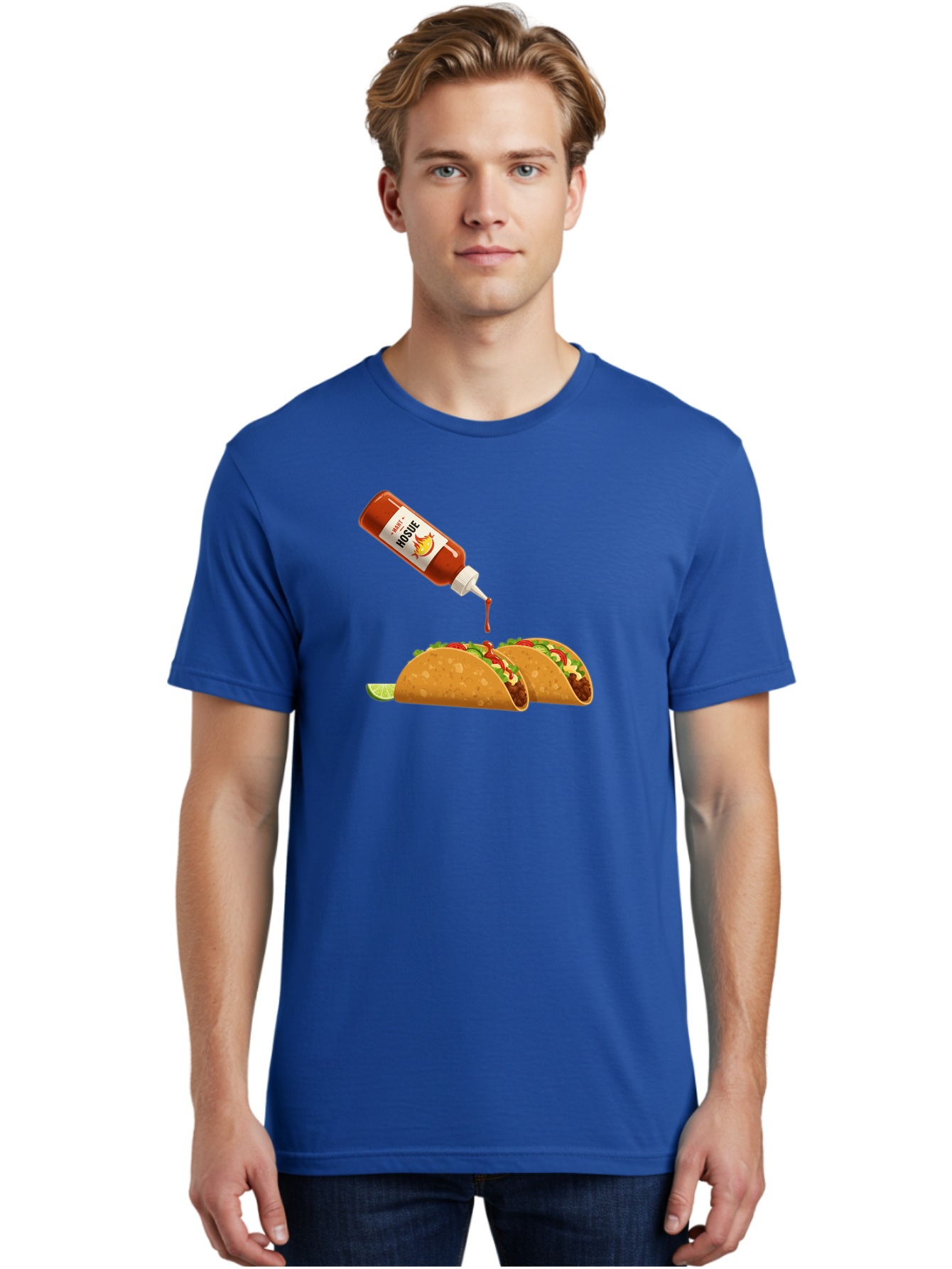 Mosque-Hot-Sauce-Tacos Men'S Graphic Tee, 100% Cotton, Comfortable Casual Summer Wear, Machine Washable, Mexican Cuisine, Tacos With Hot Sauce, Spicy Food, Salsa, Condiments, Mexican Flavors, Taco Toppings, Hot Peppers Bab024