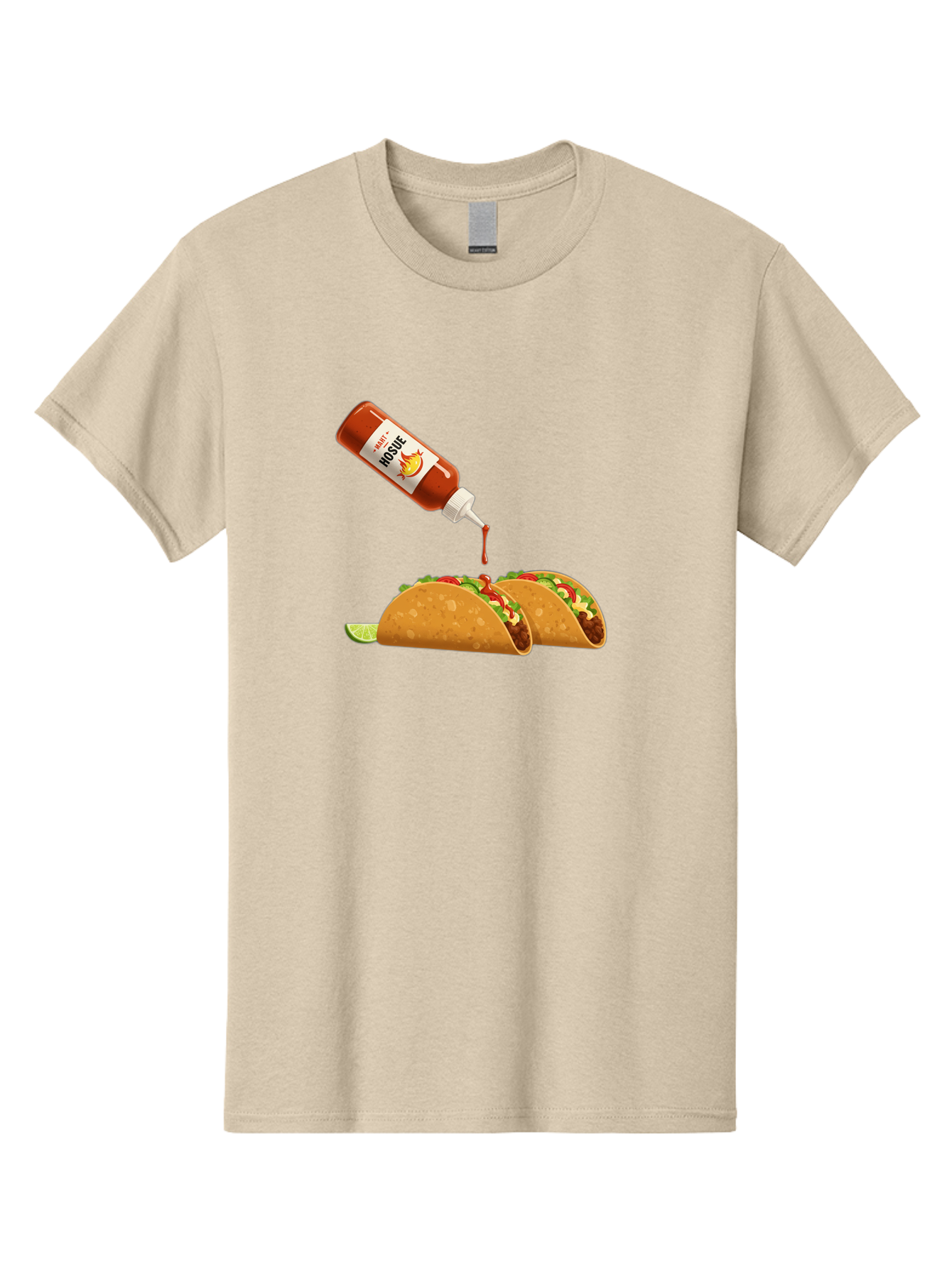 Mosque-Hot-Sauce-Tacos Men'S Graphic Tee, 100% Cotton, Comfortable Casual Summer Wear, Machine Washable, Mexican Cuisine, Tacos With Hot Sauce, Spicy Food, Salsa, Condiments, Mexican Flavors, Taco Toppings, Hot Peppers Bab024