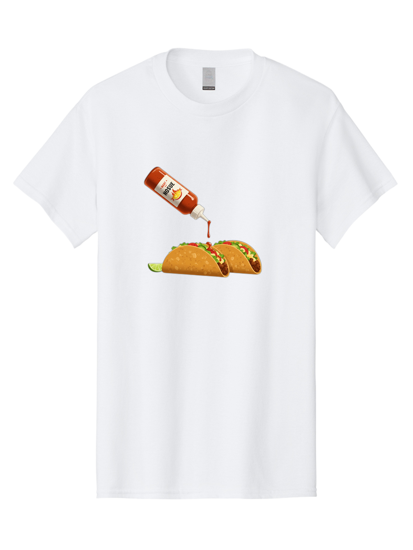 Mosque-Hot-Sauce-Tacos Men'S Graphic Tee, 100% Cotton, Comfortable Casual Summer Wear, Machine Washable, Mexican Cuisine, Tacos With Hot Sauce, Spicy Food, Salsa, Condiments, Mexican Flavors, Taco Toppings, Hot Peppers Bab024