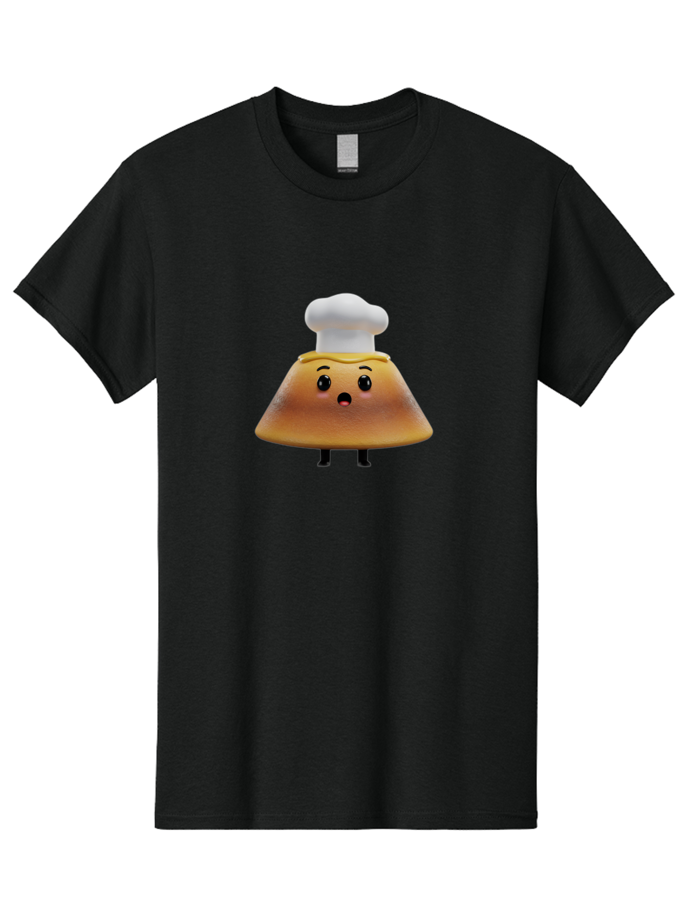 Mushroom-Chef Men'S Graphic Tee, 100% Cotton, Comfortable Casual Summer Wear, Machine Washable, Mango Character, Cartoon Style, Chef Hat, Surprised Face, Fun Illustration, Anthropomorphic Fruit, Cute Design, Food Character, Quirky Animation Bab025