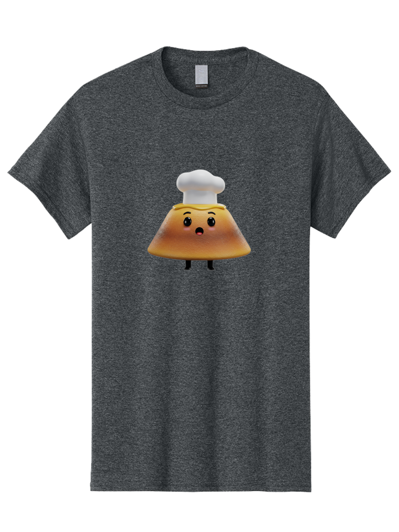 Mushroom-Chef Men'S Graphic Tee, 100% Cotton, Comfortable Casual Summer Wear, Machine Washable, Mango Character, Cartoon Style, Chef Hat, Surprised Face, Fun Illustration, Anthropomorphic Fruit, Cute Design, Food Character, Quirky Animation Bab025