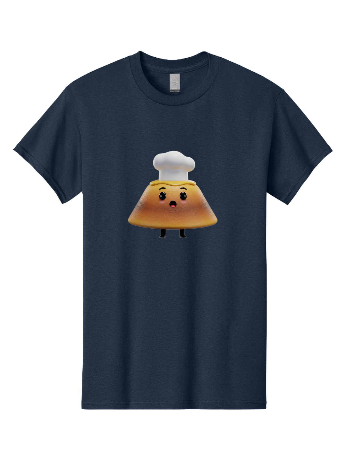Mushroom-Chef Men'S Graphic Tee, 100% Cotton, Comfortable Casual Summer Wear, Machine Washable, Mango Character, Cartoon Style, Chef Hat, Surprised Face, Fun Illustration, Anthropomorphic Fruit, Cute Design, Food Character, Quirky Animation Bab025