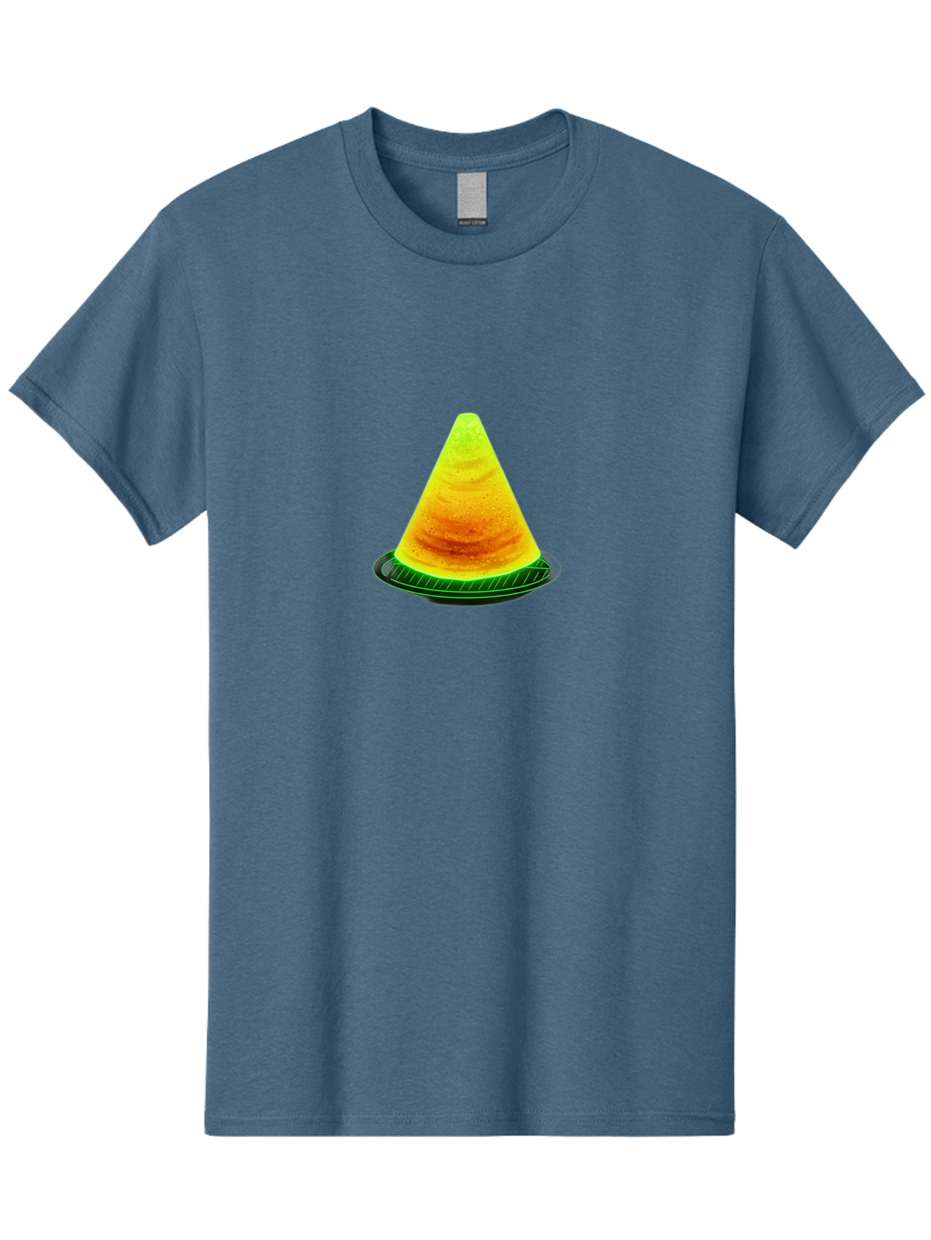 Neon-Dosa Men'S Graphic Tee, 100% Cotton, Comfortable Casual Summer Wear, Machine Washable, Stack Of Pancakes, Cheesecake, Yellow Dessert, Food Art, Culinary Creativity, Sweet Treat, Layered Dessert, Digital Illustration, Artistic Food, Bab028