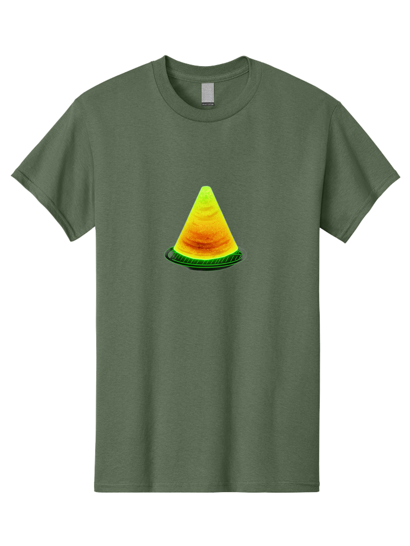 Neon-Dosa Men'S Graphic Tee, 100% Cotton, Comfortable Casual Summer Wear, Machine Washable, Stack Of Pancakes, Cheesecake, Yellow Dessert, Food Art, Culinary Creativity, Sweet Treat, Layered Dessert, Digital Illustration, Artistic Food, Bab028