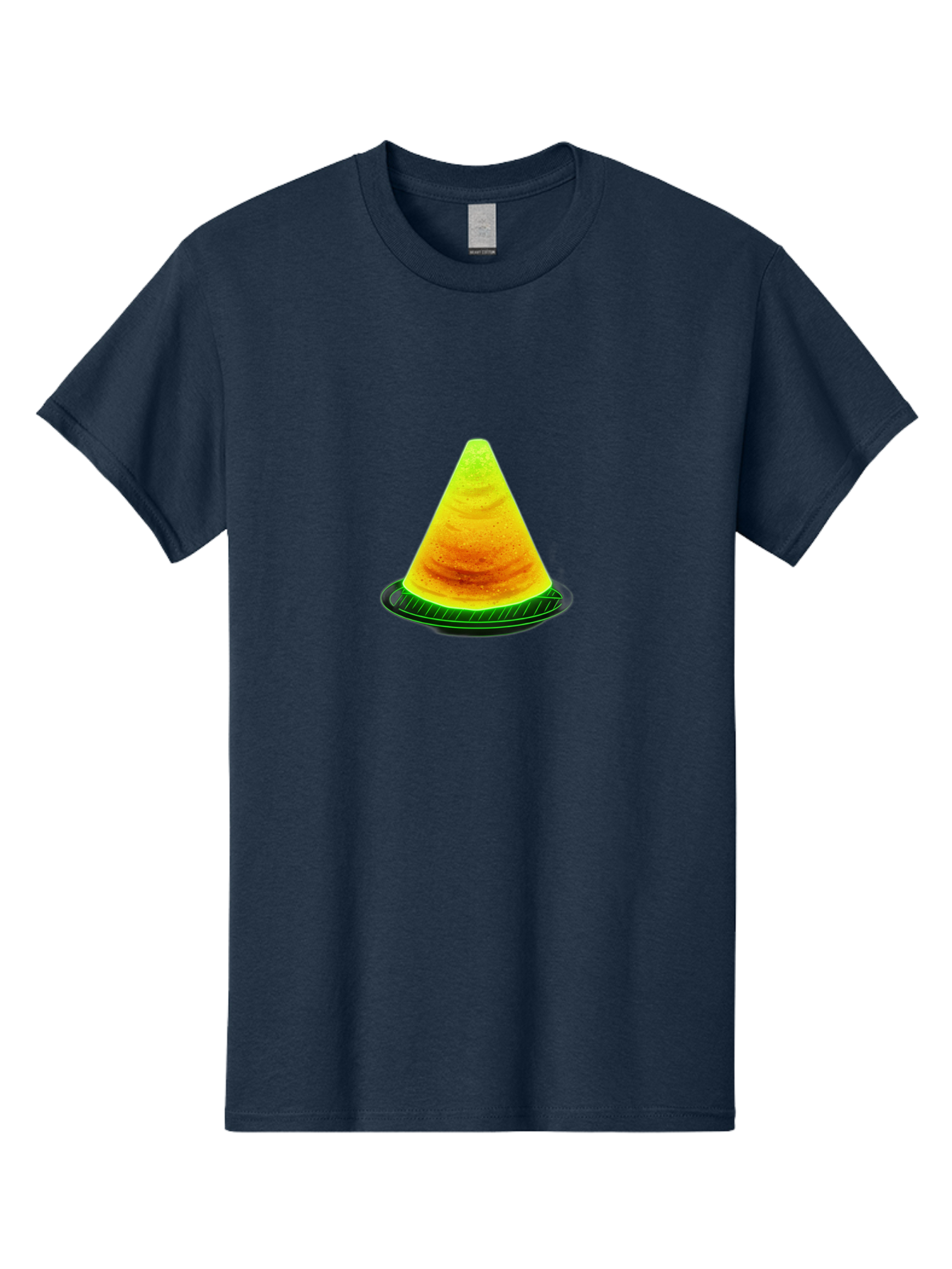 Neon-Dosa Men'S Graphic Tee, 100% Cotton, Comfortable Casual Summer Wear, Machine Washable, Stack Of Pancakes, Cheesecake, Yellow Dessert, Food Art, Culinary Creativity, Sweet Treat, Layered Dessert, Digital Illustration, Artistic Food, Bab028