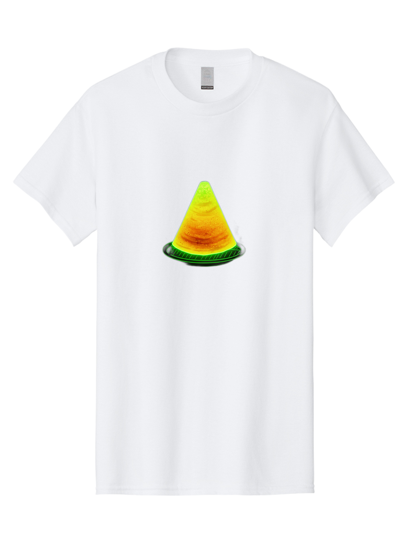 Neon-Dosa Men'S Graphic Tee, 100% Cotton, Comfortable Casual Summer Wear, Machine Washable, Stack Of Pancakes, Cheesecake, Yellow Dessert, Food Art, Culinary Creativity, Sweet Treat, Layered Dessert, Digital Illustration, Artistic Food, Bab028