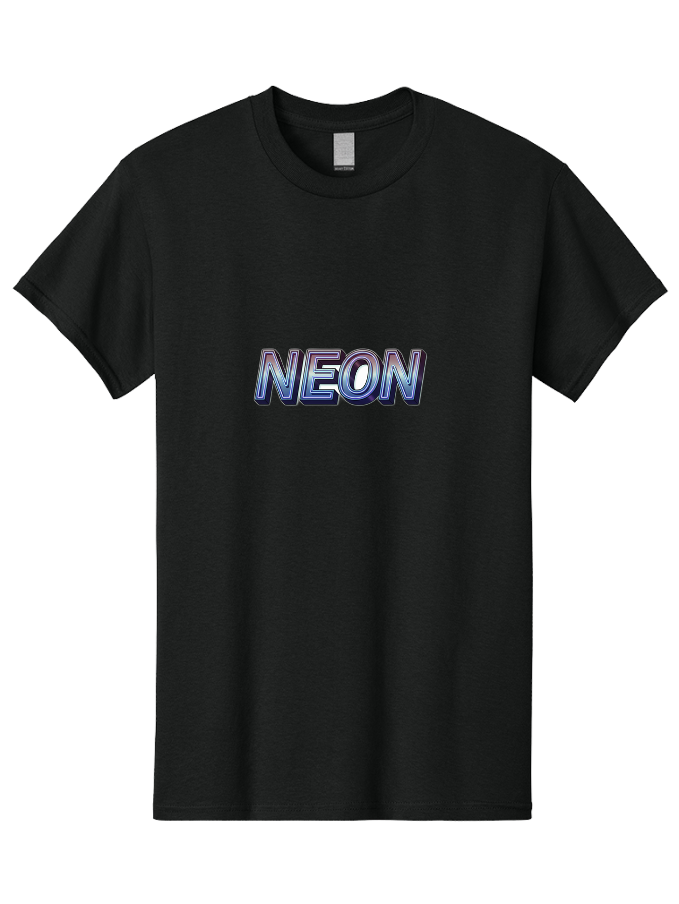 Neon Men'S Graphic Tee, 100% Cotton, Comfortable Casual Summer Wear, Machine Washable, Neon Sign, Glowing Letters, Futuristic Design, Vibrant Colors, Chrome Effect, Modern Aesthetic, Nightlife Inspiration, Urban Style, Bold Typography Bab029