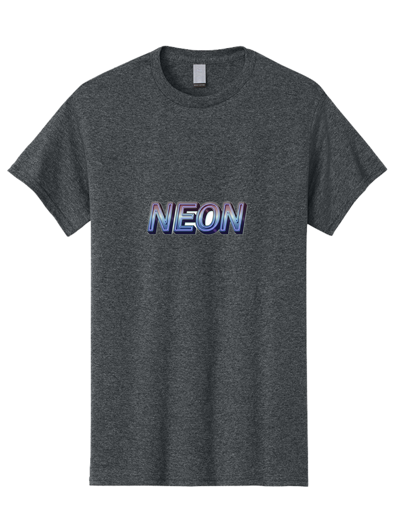 Neon Men'S Graphic Tee, 100% Cotton, Comfortable Casual Summer Wear, Machine Washable, Neon Sign, Glowing Letters, Futuristic Design, Vibrant Colors, Chrome Effect, Modern Aesthetic, Nightlife Inspiration, Urban Style, Bold Typography Bab029