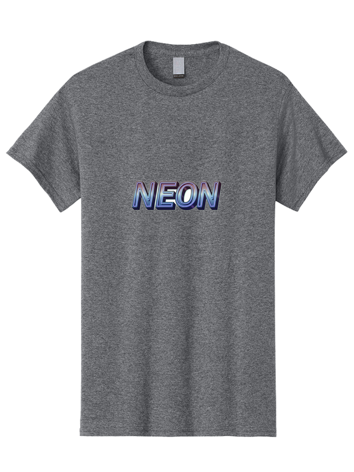 Neon Men'S Graphic Tee, 100% Cotton, Comfortable Casual Summer Wear, Machine Washable, Neon Sign, Glowing Letters, Futuristic Design, Vibrant Colors, Chrome Effect, Modern Aesthetic, Nightlife Inspiration, Urban Style, Bold Typography Bab029