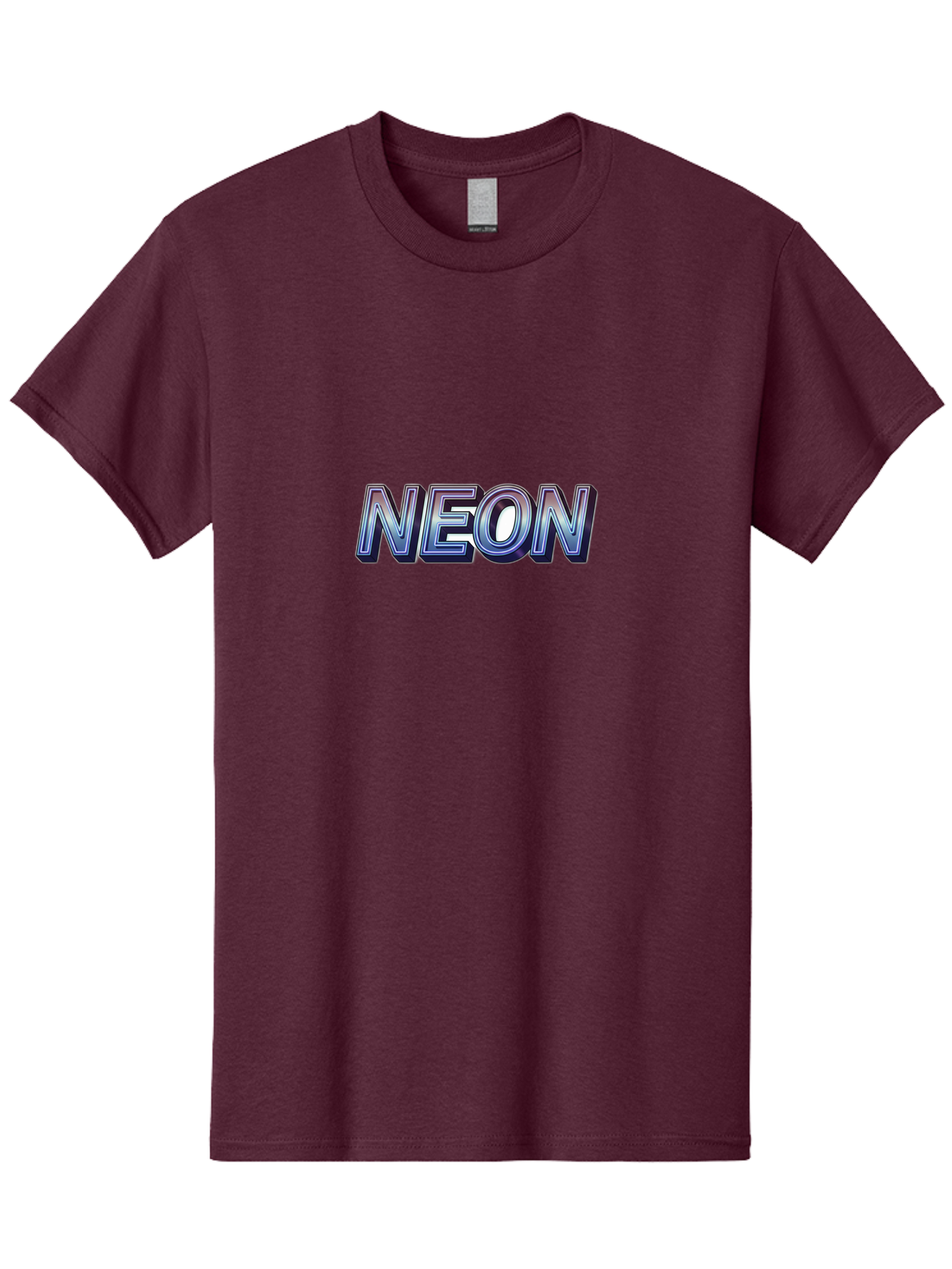 Neon Men'S Graphic Tee, 100% Cotton, Comfortable Casual Summer Wear, Machine Washable, Neon Sign, Glowing Letters, Futuristic Design, Vibrant Colors, Chrome Effect, Modern Aesthetic, Nightlife Inspiration, Urban Style, Bold Typography Bab029