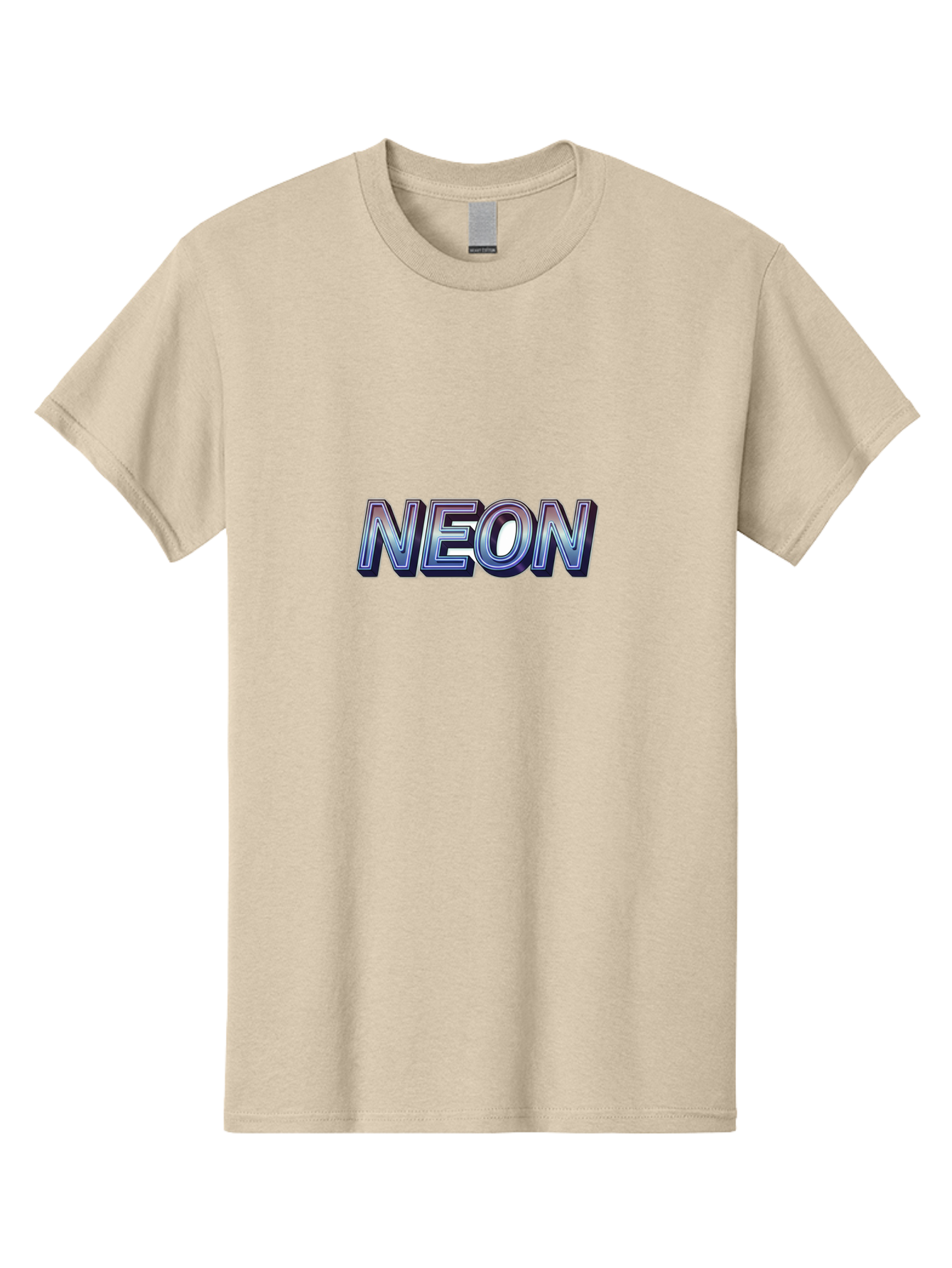 Neon Men'S Graphic Tee, 100% Cotton, Comfortable Casual Summer Wear, Machine Washable, Neon Sign, Glowing Letters, Futuristic Design, Vibrant Colors, Chrome Effect, Modern Aesthetic, Nightlife Inspiration, Urban Style, Bold Typography Bab029