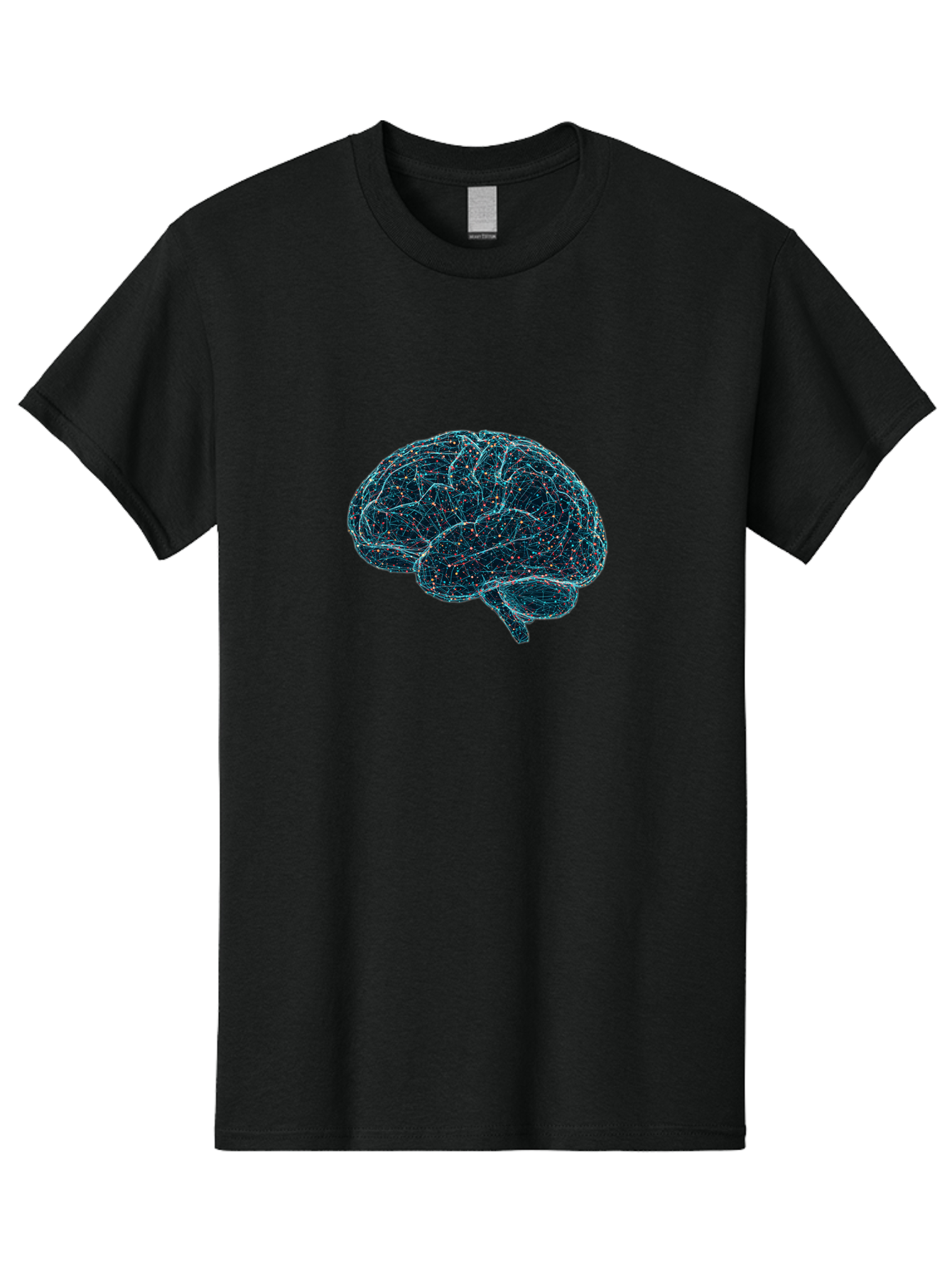 Network-Brain Men'S Graphic Tee, 100% Cotton, Comfortable Casual Summer Wear, Machine Washable, Human Brain, Neurological Connections, Complex Neural Networks, Futuristic Illustration, Science Fiction, Cognitive Function, Brain Activity, Bab031