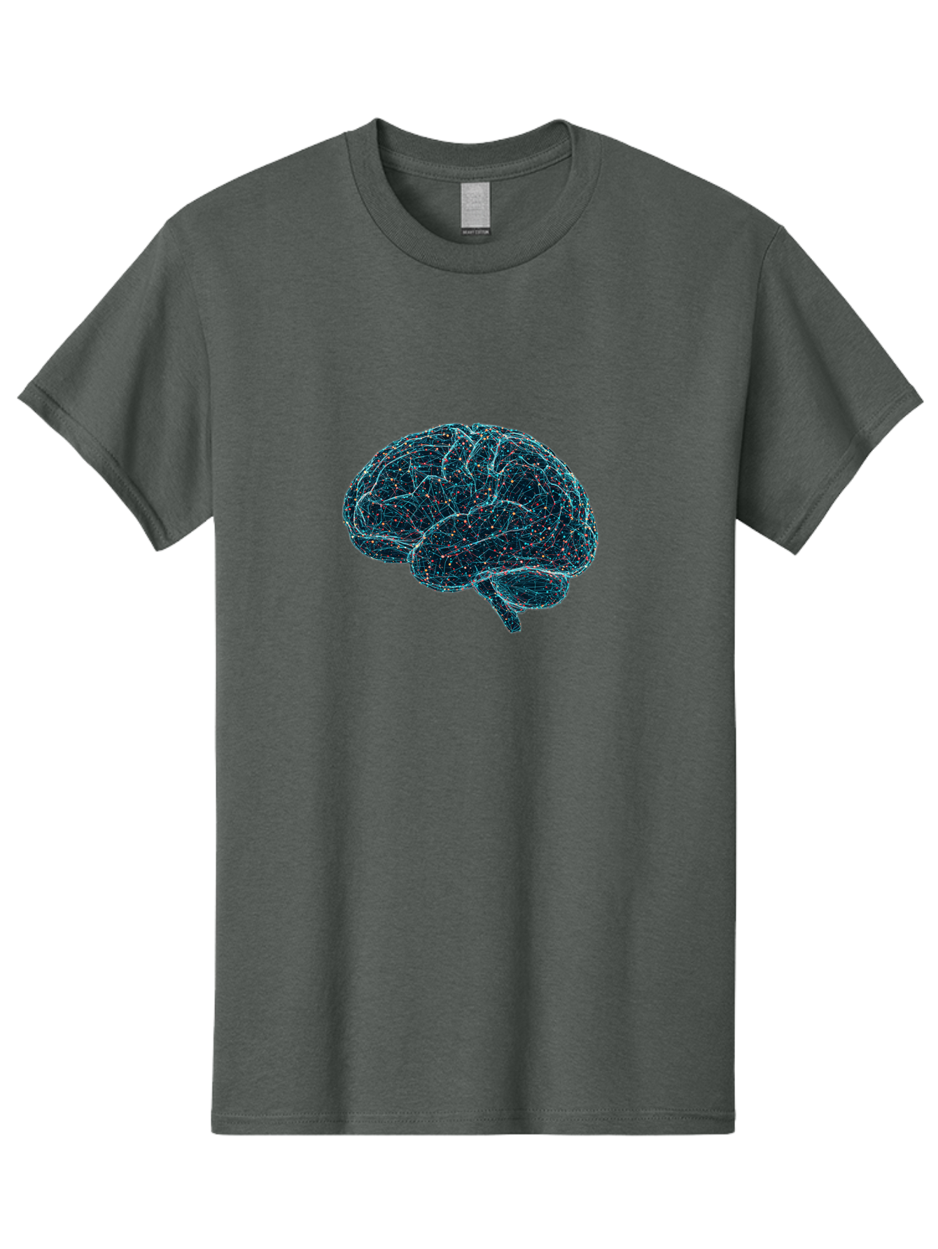 Network-Brain Men'S Graphic Tee, 100% Cotton, Comfortable Casual Summer Wear, Machine Washable, Human Brain, Neurological Connections, Complex Neural Networks, Futuristic Illustration, Science Fiction, Cognitive Function, Brain Activity, Bab031