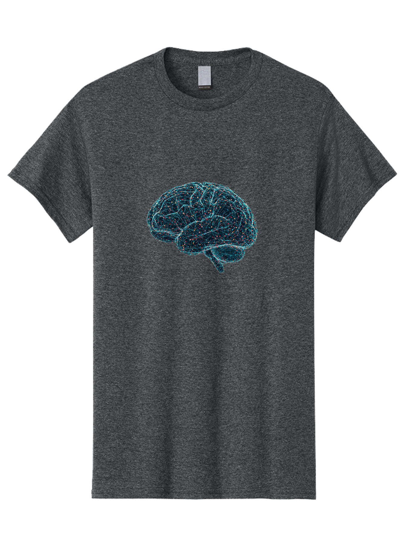 Network-Brain Men'S Graphic Tee, 100% Cotton, Comfortable Casual Summer Wear, Machine Washable, Human Brain, Neurological Connections, Complex Neural Networks, Futuristic Illustration, Science Fiction, Cognitive Function, Brain Activity, Bab031