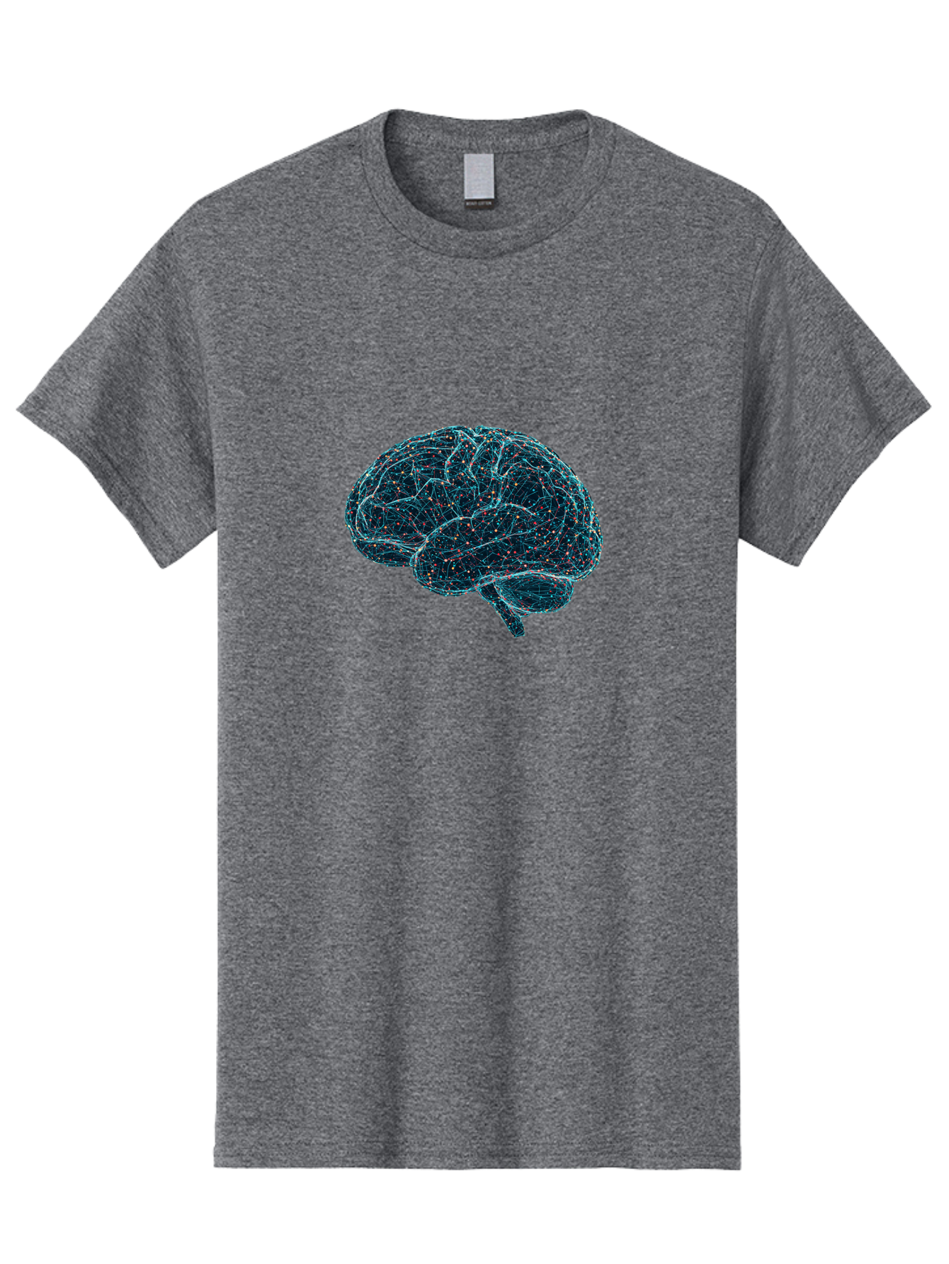 Network-Brain Men'S Graphic Tee, 100% Cotton, Comfortable Casual Summer Wear, Machine Washable, Human Brain, Neurological Connections, Complex Neural Networks, Futuristic Illustration, Science Fiction, Cognitive Function, Brain Activity, Bab031