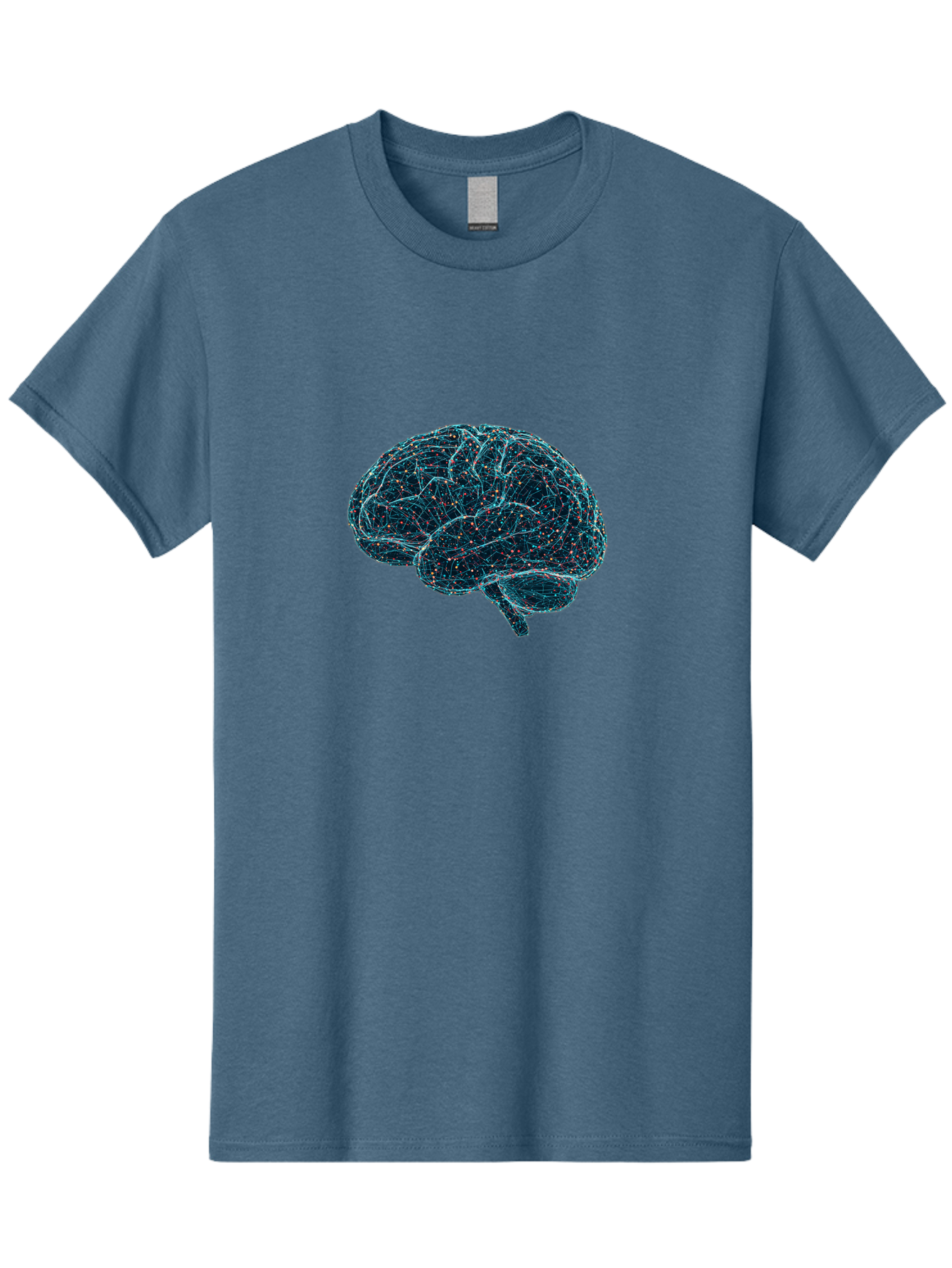 Network-Brain Men'S Graphic Tee, 100% Cotton, Comfortable Casual Summer Wear, Machine Washable, Human Brain, Neurological Connections, Complex Neural Networks, Futuristic Illustration, Science Fiction, Cognitive Function, Brain Activity, Bab031