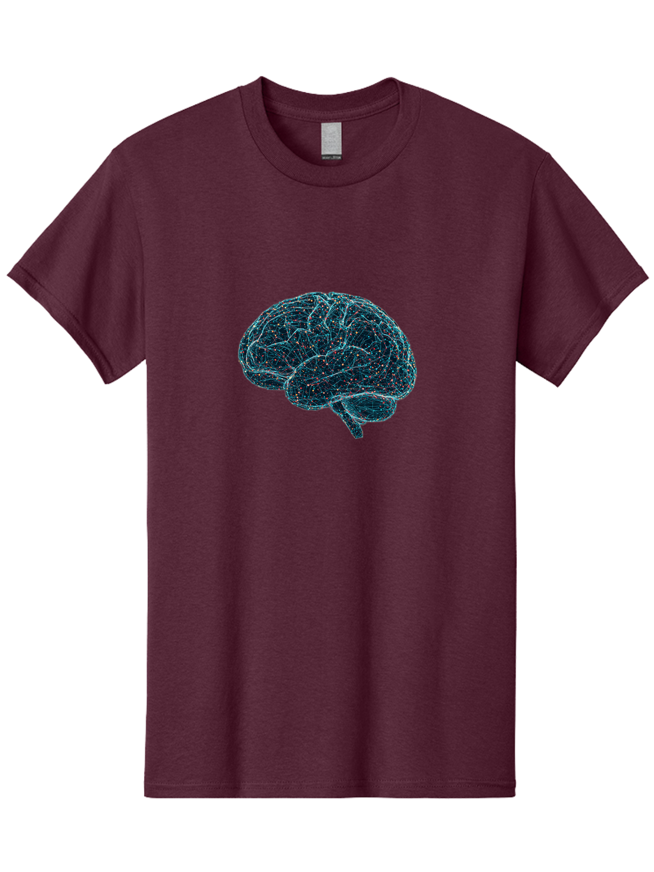 Network-Brain Men'S Graphic Tee, 100% Cotton, Comfortable Casual Summer Wear, Machine Washable, Human Brain, Neurological Connections, Complex Neural Networks, Futuristic Illustration, Science Fiction, Cognitive Function, Brain Activity, Bab031