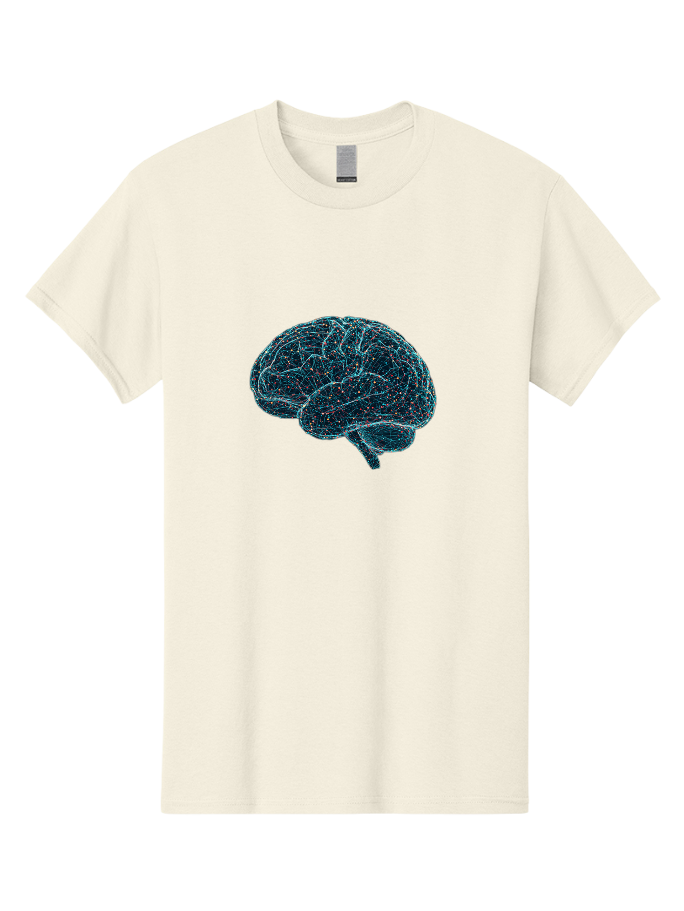 Network-Brain Men'S Graphic Tee, 100% Cotton, Comfortable Casual Summer Wear, Machine Washable, Human Brain, Neurological Connections, Complex Neural Networks, Futuristic Illustration, Science Fiction, Cognitive Function, Brain Activity, Bab031