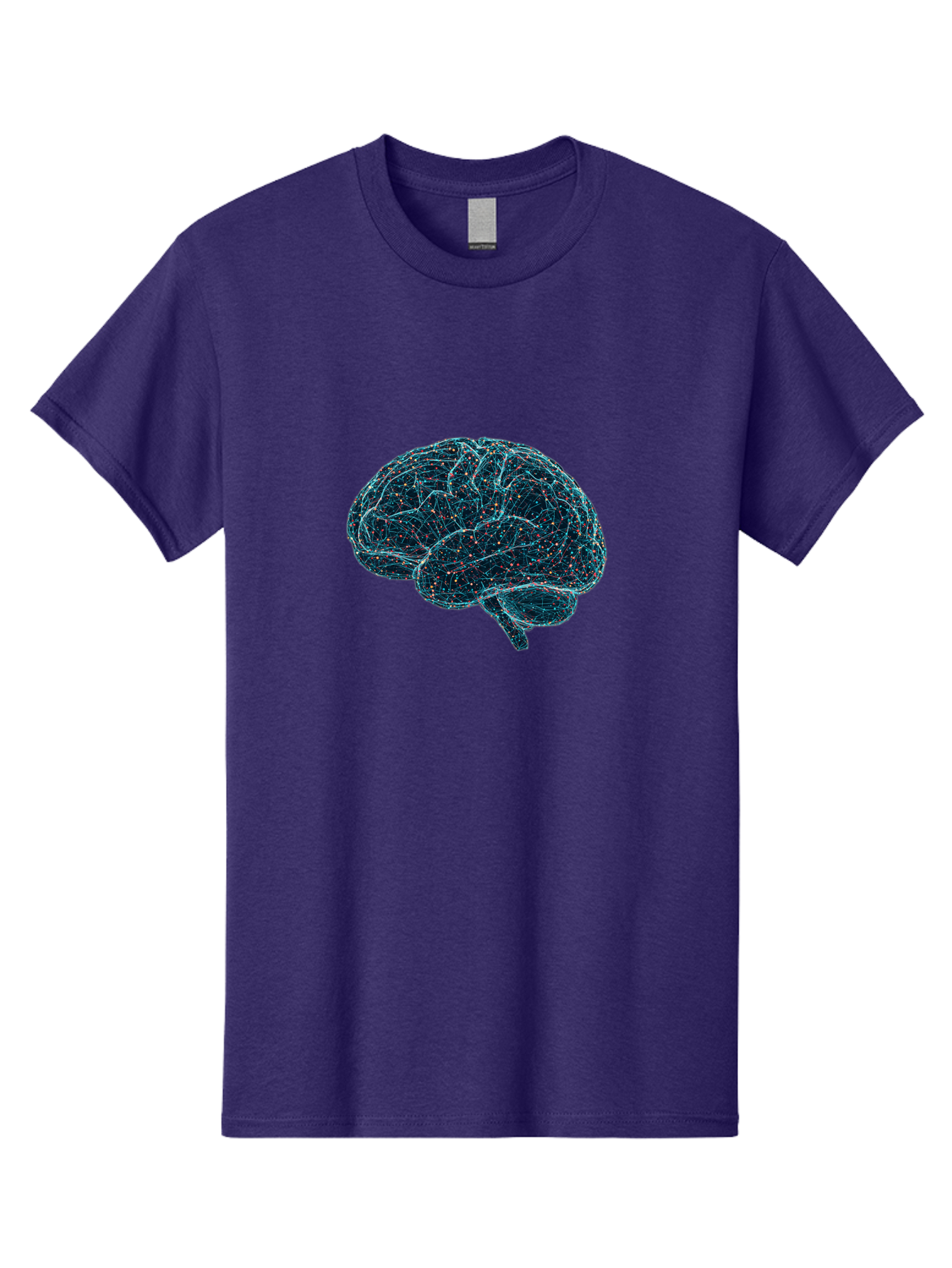 Network-Brain Men'S Graphic Tee, 100% Cotton, Comfortable Casual Summer Wear, Machine Washable, Human Brain, Neurological Connections, Complex Neural Networks, Futuristic Illustration, Science Fiction, Cognitive Function, Brain Activity, Bab031