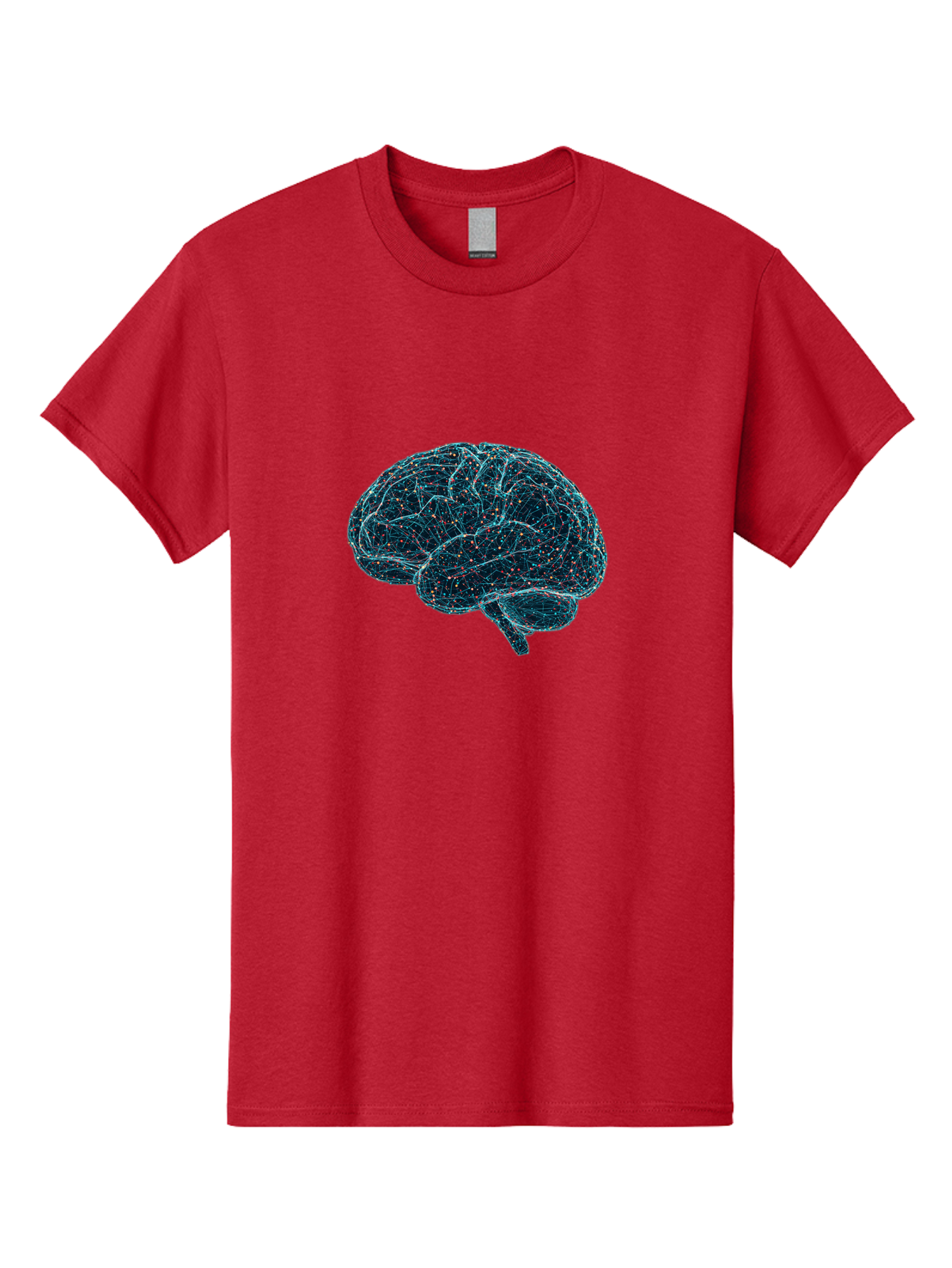 Network-Brain Men'S Graphic Tee, 100% Cotton, Comfortable Casual Summer Wear, Machine Washable, Human Brain, Neurological Connections, Complex Neural Networks, Futuristic Illustration, Science Fiction, Cognitive Function, Brain Activity, Bab031