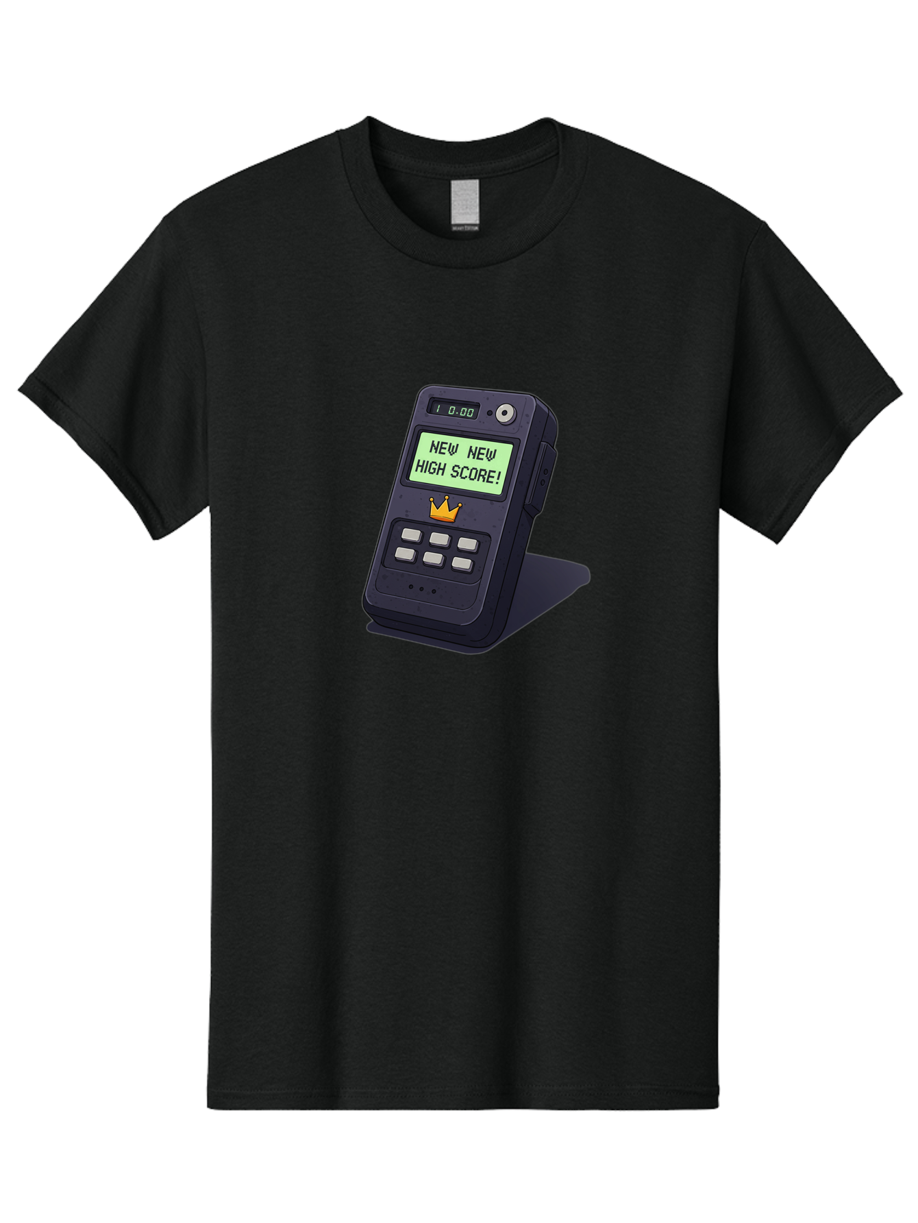 New-New-High-Score Men'S Graphic Tee, 100% Cotton, Comfortable Casual Summer Wear, Machine Washable, Retro Game Console, Vintage Video Game, High Score Alert, Nostalgic Gaming, Classic Arcade, Pixel Art, Electronic Device, Retro Technology, Bab032