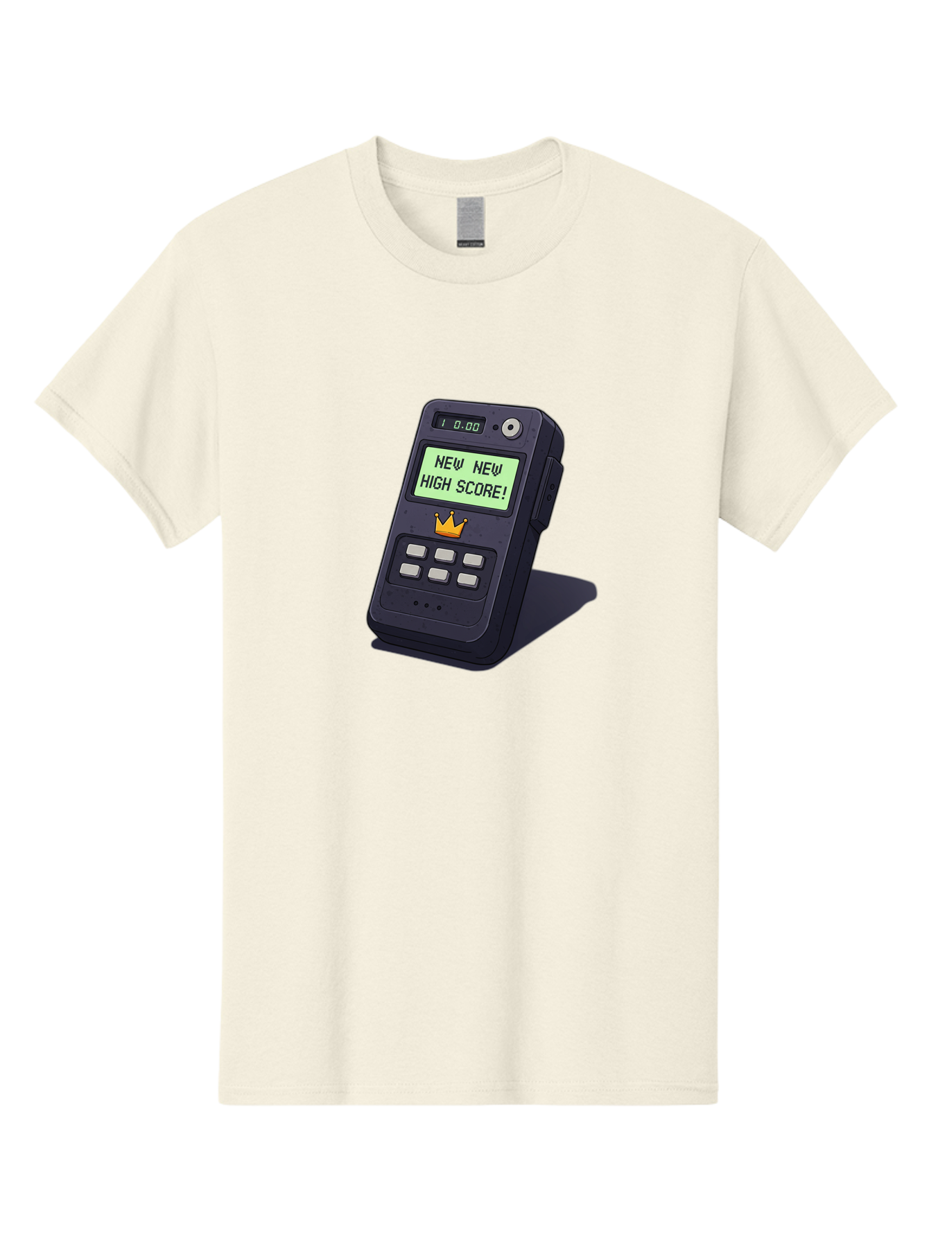 New-New-High-Score Men'S Graphic Tee, 100% Cotton, Comfortable Casual Summer Wear, Machine Washable, Retro Game Console, Vintage Video Game, High Score Alert, Nostalgic Gaming, Classic Arcade, Pixel Art, Electronic Device, Retro Technology, Bab032