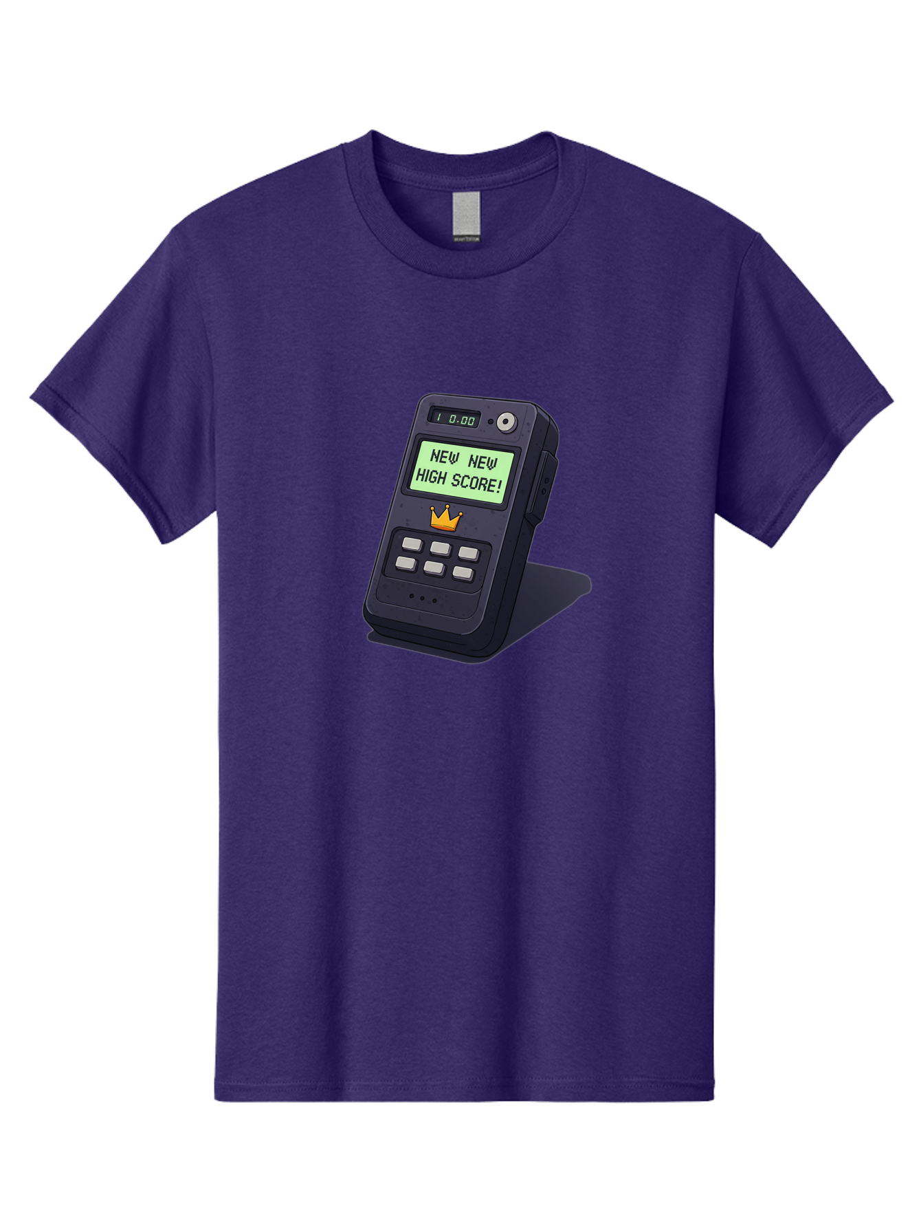 New-New-High-Score Men'S Graphic Tee, 100% Cotton, Comfortable Casual Summer Wear, Machine Washable, Retro Game Console, Vintage Video Game, High Score Alert, Nostalgic Gaming, Classic Arcade, Pixel Art, Electronic Device, Retro Technology, Bab032