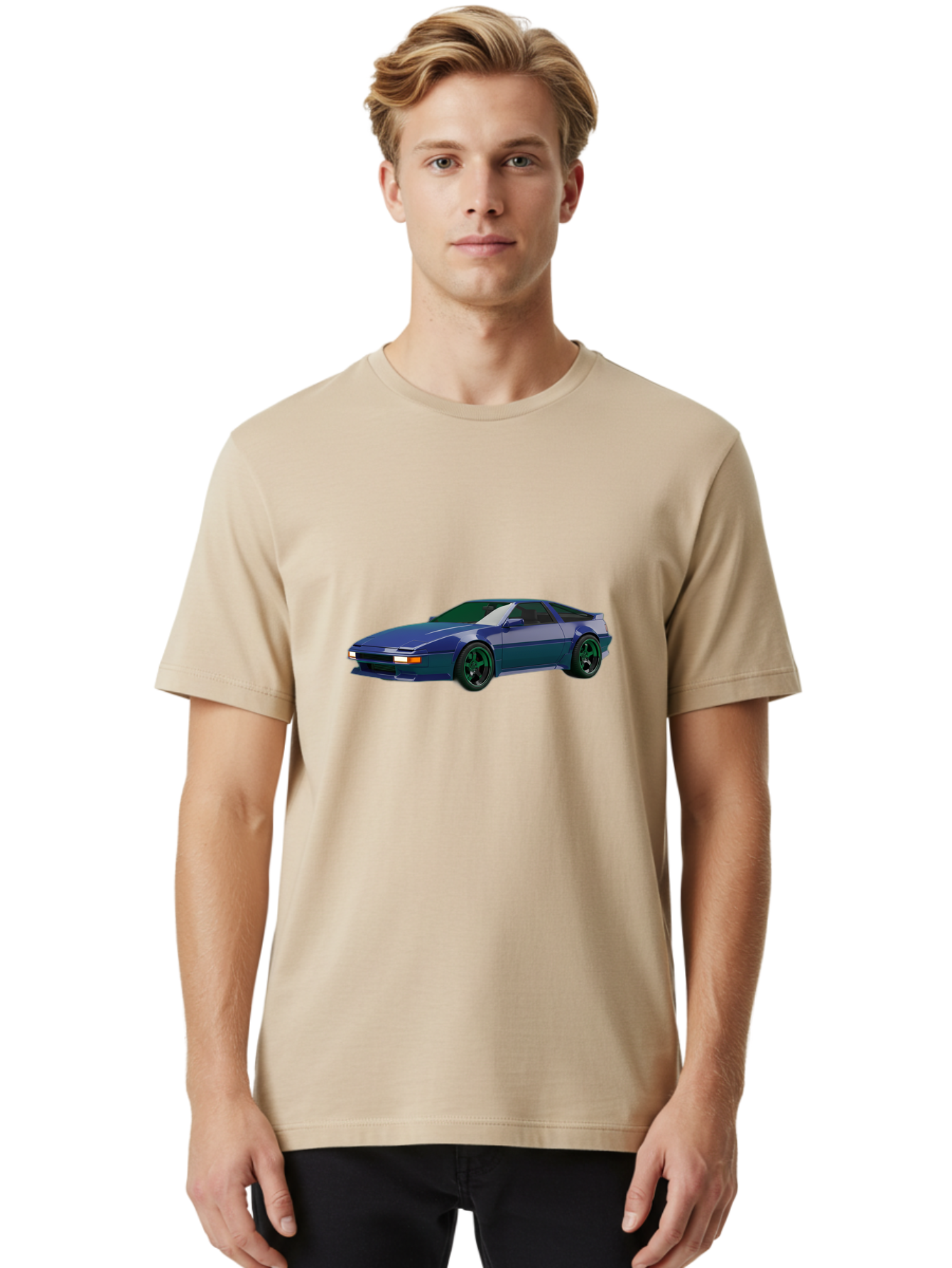 Nissan-240Sx-Coupe Men'S Graphic Tee, 100% Cotton, Comfortable Casual Summer Wear, Machine Washable, Blue Sports Car, Nissan 240Sx, Sleek Design, Sports Coupe, High-Performance Vehicle, Automotive Art, Digital Illustration, Futuristic Styling, Bab034