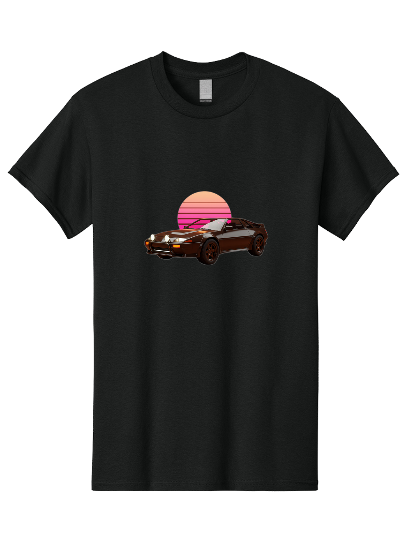 Nissan-240Z Men'S Graphic Tee, 100% Cotton, Comfortable Casual Summer Wear, Machine Washable, Vintage Sports Car, Retro Style, Dusk Scene, Gradient Sunset, Nostalgic Feel, Classic Automobile, Vintage Vibes, Iconic Design, Automotive Art, Bab036