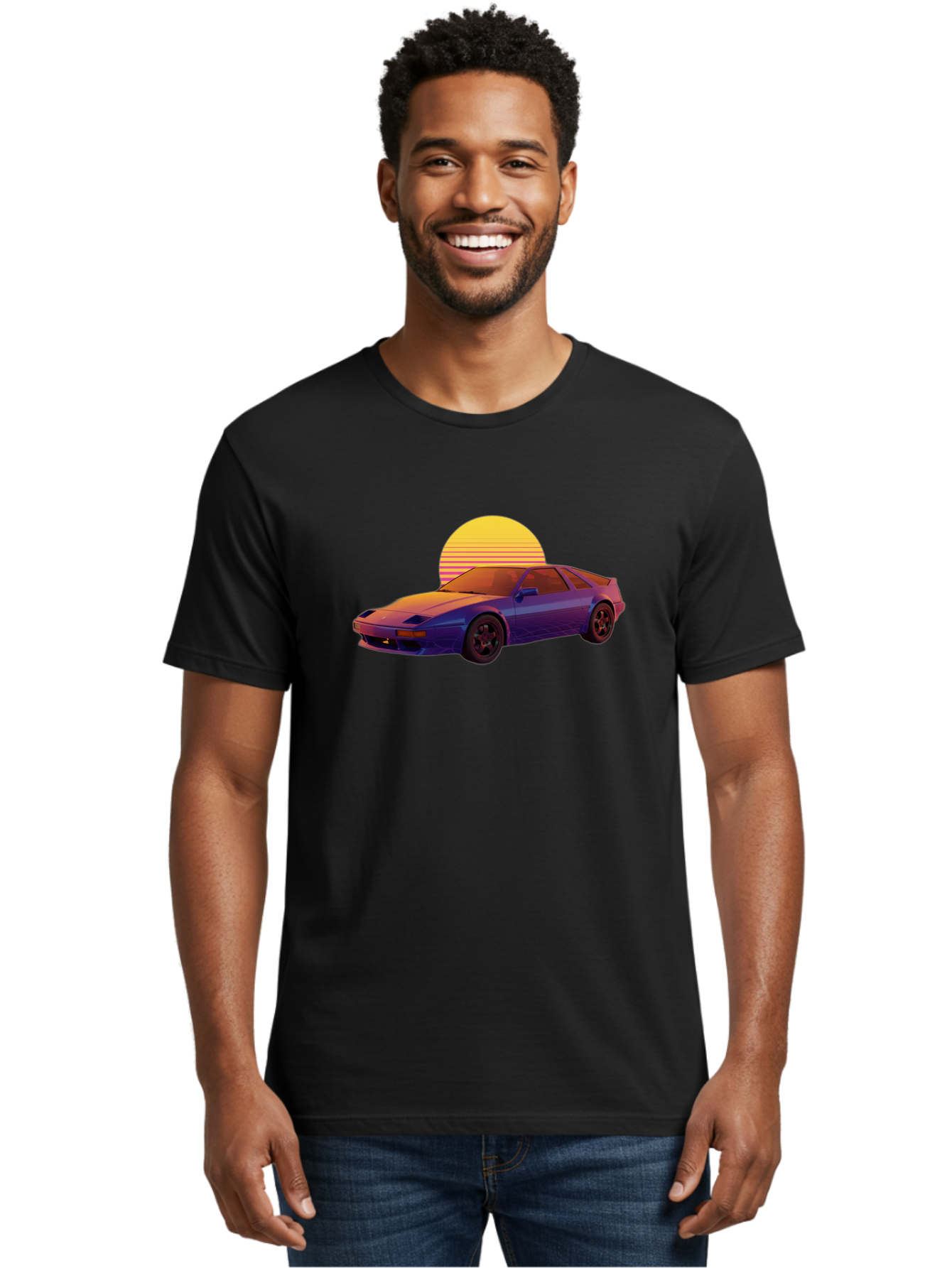 Nissan-300Zx-2 Men'S Graphic Tee, 100% Cotton, Comfortable Casual Summer Wear, Machine Washable, Nissan 300Zx Sports Car, Retro Futuristic Design, Vaporwave Aesthetic, Neon Colors, Synthwave Art, 80S Nostalgia, Retro Gaming, Bab039
