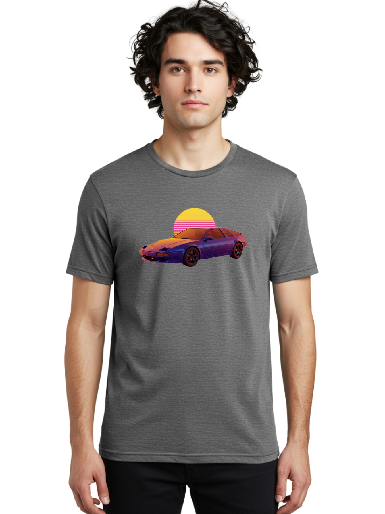 Nissan-300Zx-2 Men'S Graphic Tee, 100% Cotton, Comfortable Casual Summer Wear, Machine Washable, Nissan 300Zx Sports Car, Retro Futuristic Design, Vaporwave Aesthetic, Neon Colors, Synthwave Art, 80S Nostalgia, Retro Gaming, Bab039