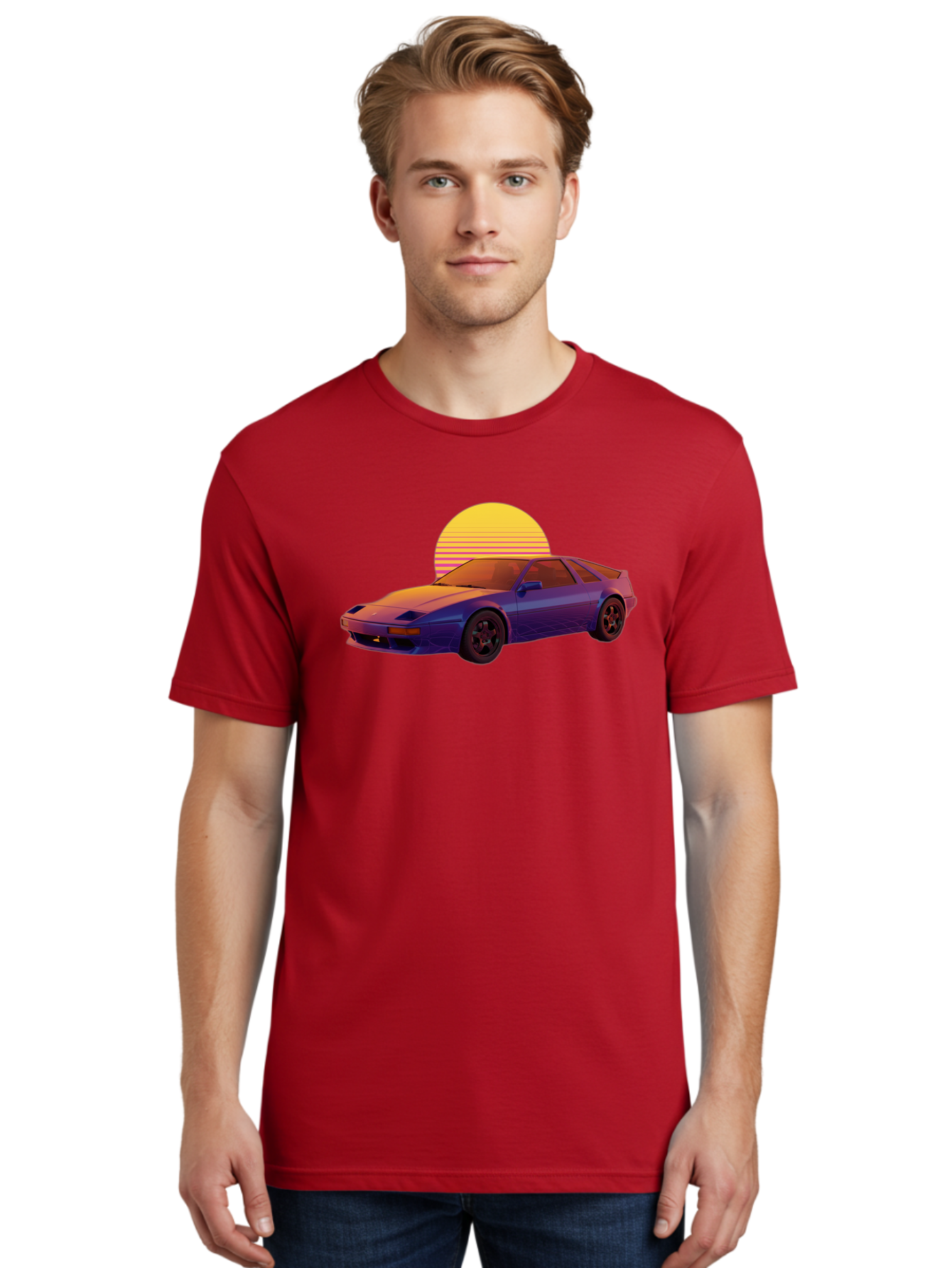 Nissan-300Zx-2 Men'S Graphic Tee, 100% Cotton, Comfortable Casual Summer Wear, Machine Washable, Nissan 300Zx Sports Car, Retro Futuristic Design, Vaporwave Aesthetic, Neon Colors, Synthwave Art, 80S Nostalgia, Retro Gaming, Bab039
