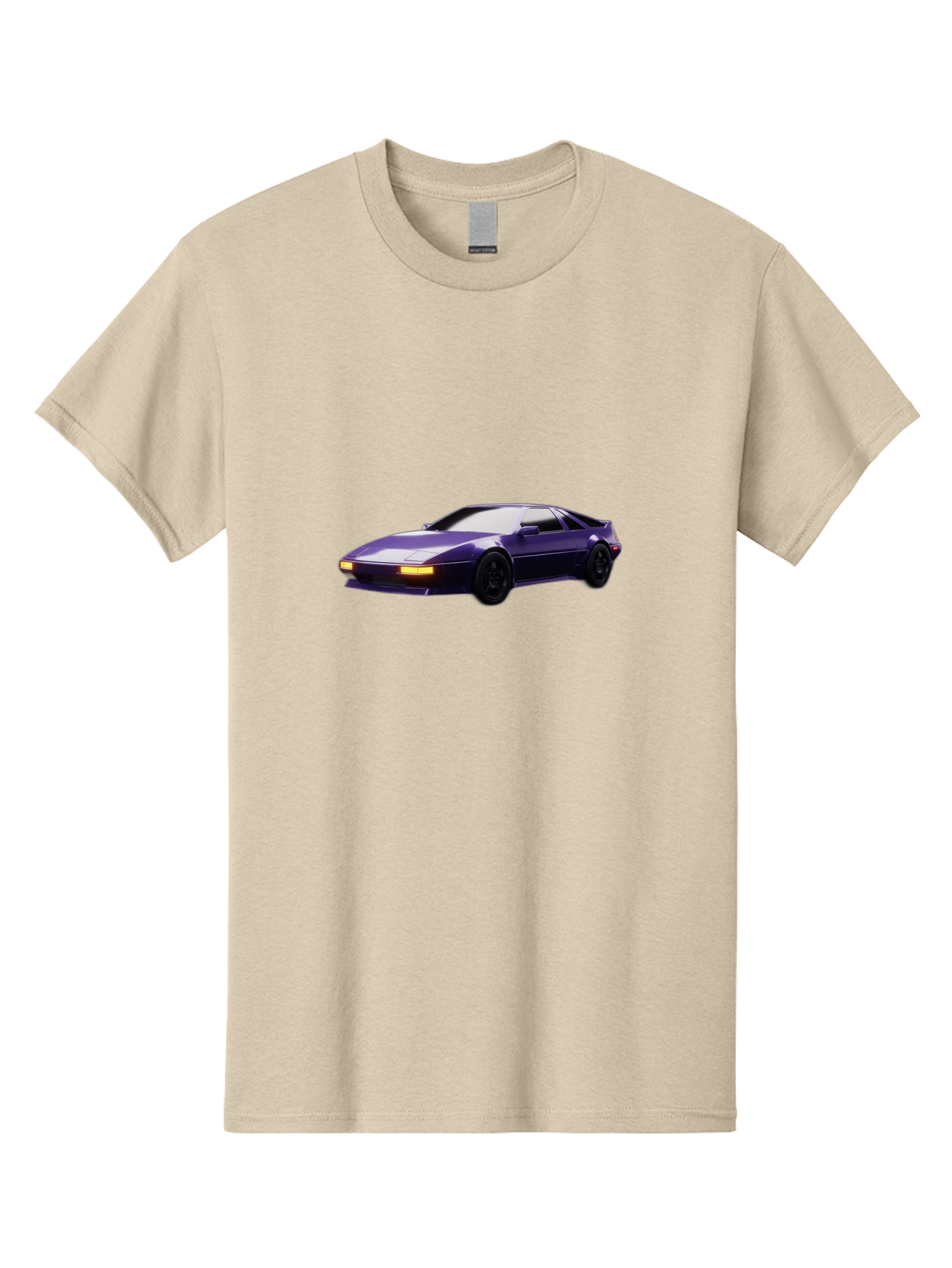 Nissan-300Zx Men'S Graphic Tee, 100% Cotton, Comfortable Casual Summer Wear, Machine Washable, Sports Car, Purple Car, Nissan 300Zx, Sleek Design, Black Wheels, Glowing Headlights, Luxury Vehicle, High-Performance Car, Retro-Futuristic Style Bab043