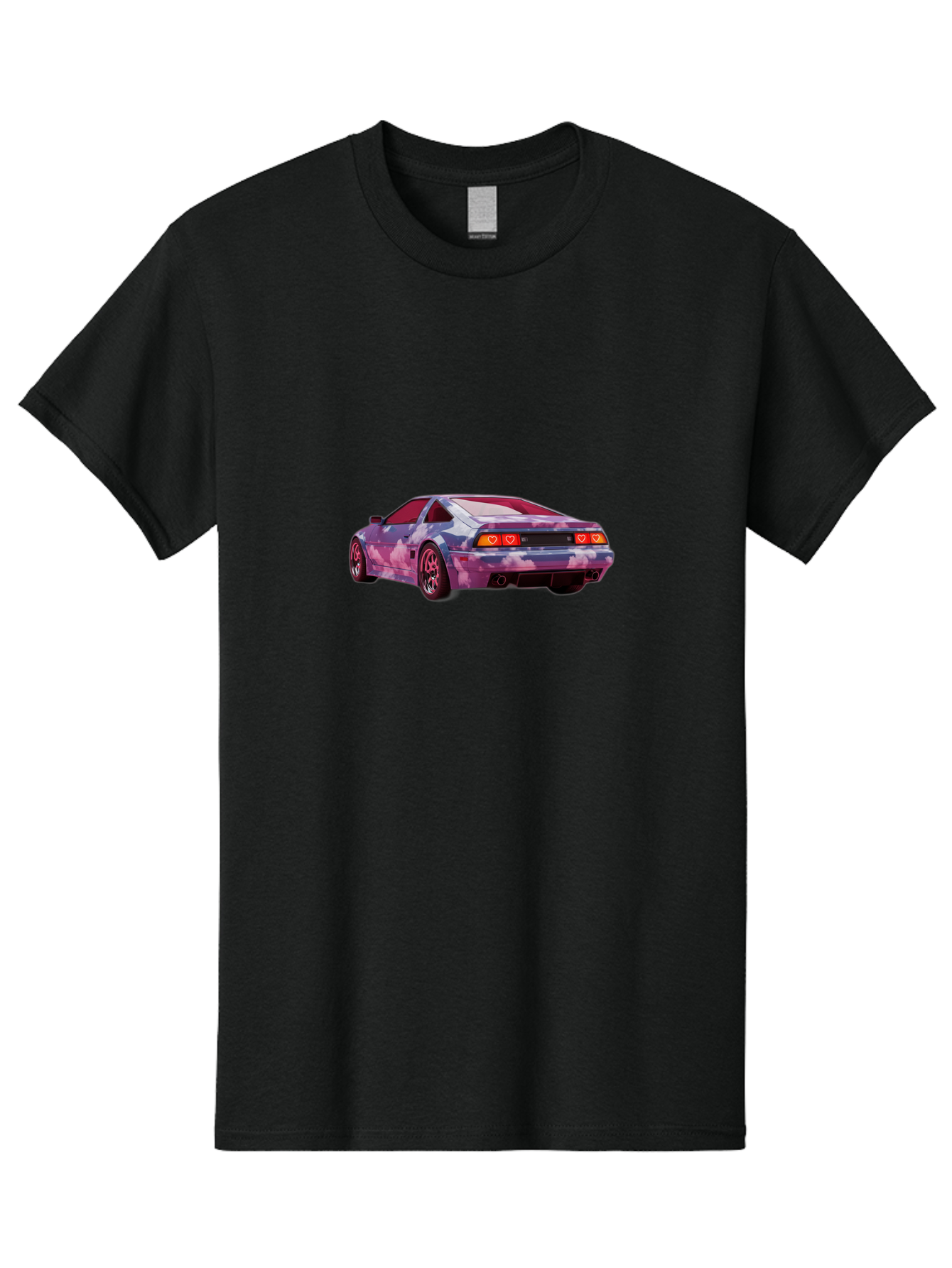 Nissan-S13 Men'S Graphic Tee, 100% Cotton, Comfortable Casual Summer Wear, Machine Washable, Nissan S13 Coupe, Pastel Clouds Wrap, Heart-Shaped Taillights, Unique Car Design, Vibrant Pastel Colors, Custom Car Wrap, Aesthetic Car, Bab044