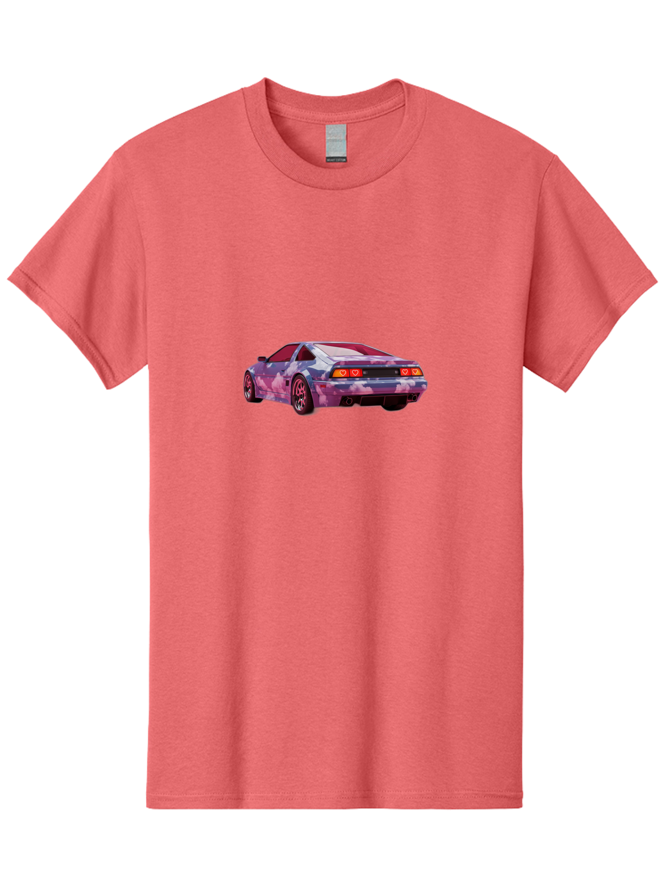 Nissan-S13 Men'S Graphic Tee, 100% Cotton, Comfortable Casual Summer Wear, Machine Washable, Nissan S13 Coupe, Pastel Clouds Wrap, Heart-Shaped Taillights, Unique Car Design, Vibrant Pastel Colors, Custom Car Wrap, Aesthetic Car, Bab044