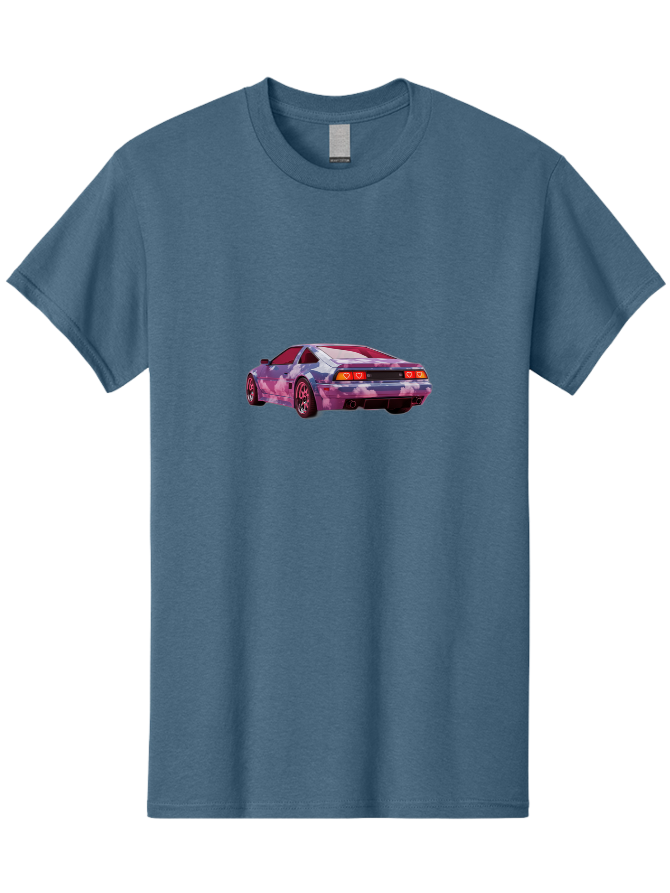Nissan-S13 Men'S Graphic Tee, 100% Cotton, Comfortable Casual Summer Wear, Machine Washable, Nissan S13 Coupe, Pastel Clouds Wrap, Heart-Shaped Taillights, Unique Car Design, Vibrant Pastel Colors, Custom Car Wrap, Aesthetic Car, Bab044