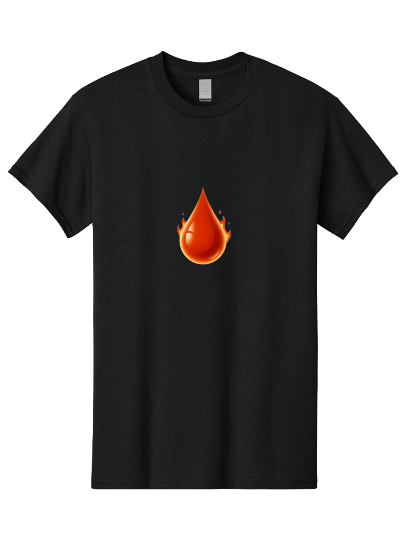 Oil-Drop Men'S Graphic Tee, 100% Cotton, Comfortable Casual Summer Wear, Machine Washable, Oil Drop, Red Oil Droplet, Glossy Texture, Flame Effect, Vibrant Colors, Energy Symbol, Abstract Design, 3D Rendering Bab050