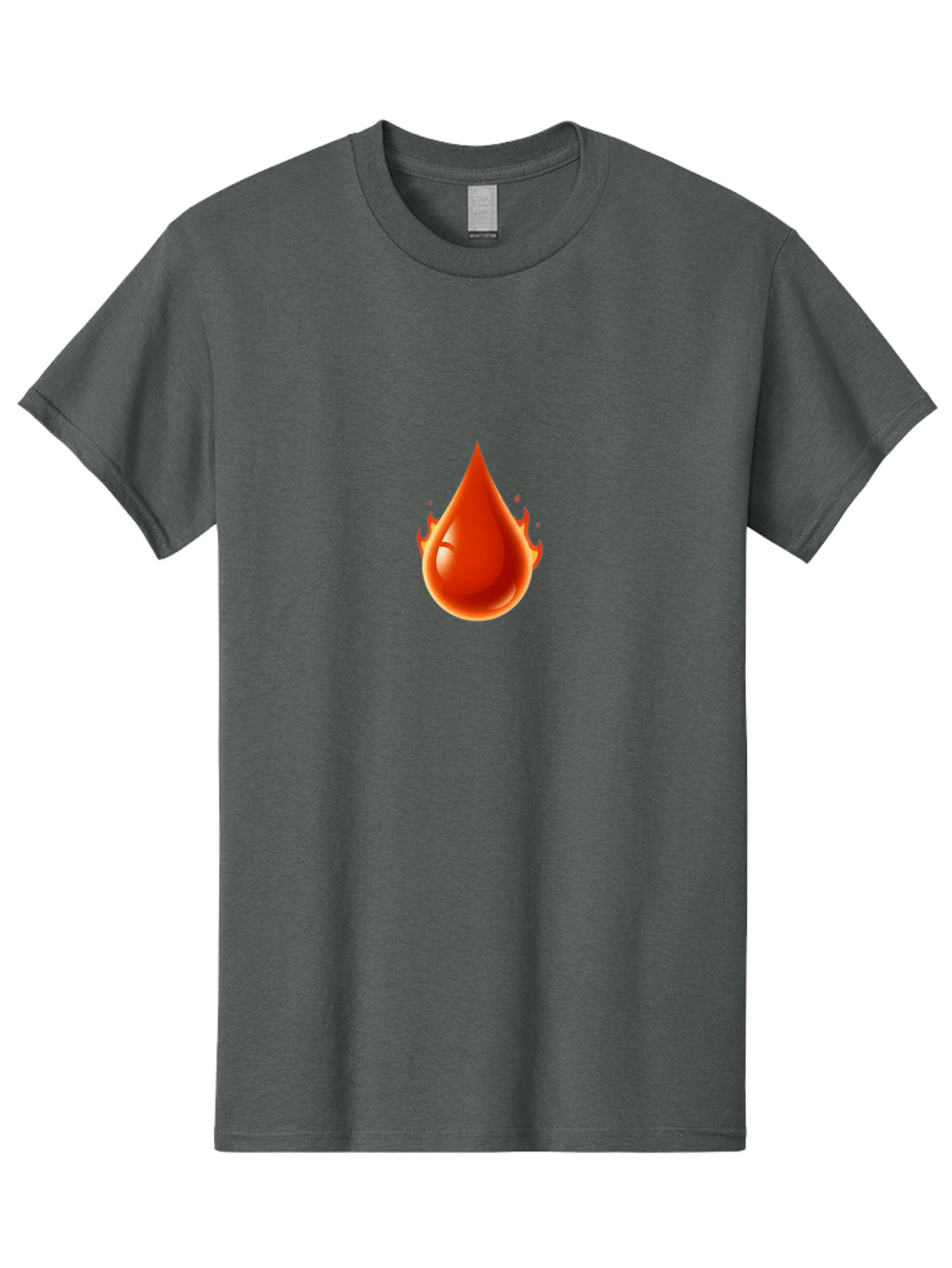 Oil-Drop Men'S Graphic Tee, 100% Cotton, Comfortable Casual Summer Wear, Machine Washable, Oil Drop, Red Oil Droplet, Glossy Texture, Flame Effect, Vibrant Colors, Energy Symbol, Abstract Design, 3D Rendering Bab050