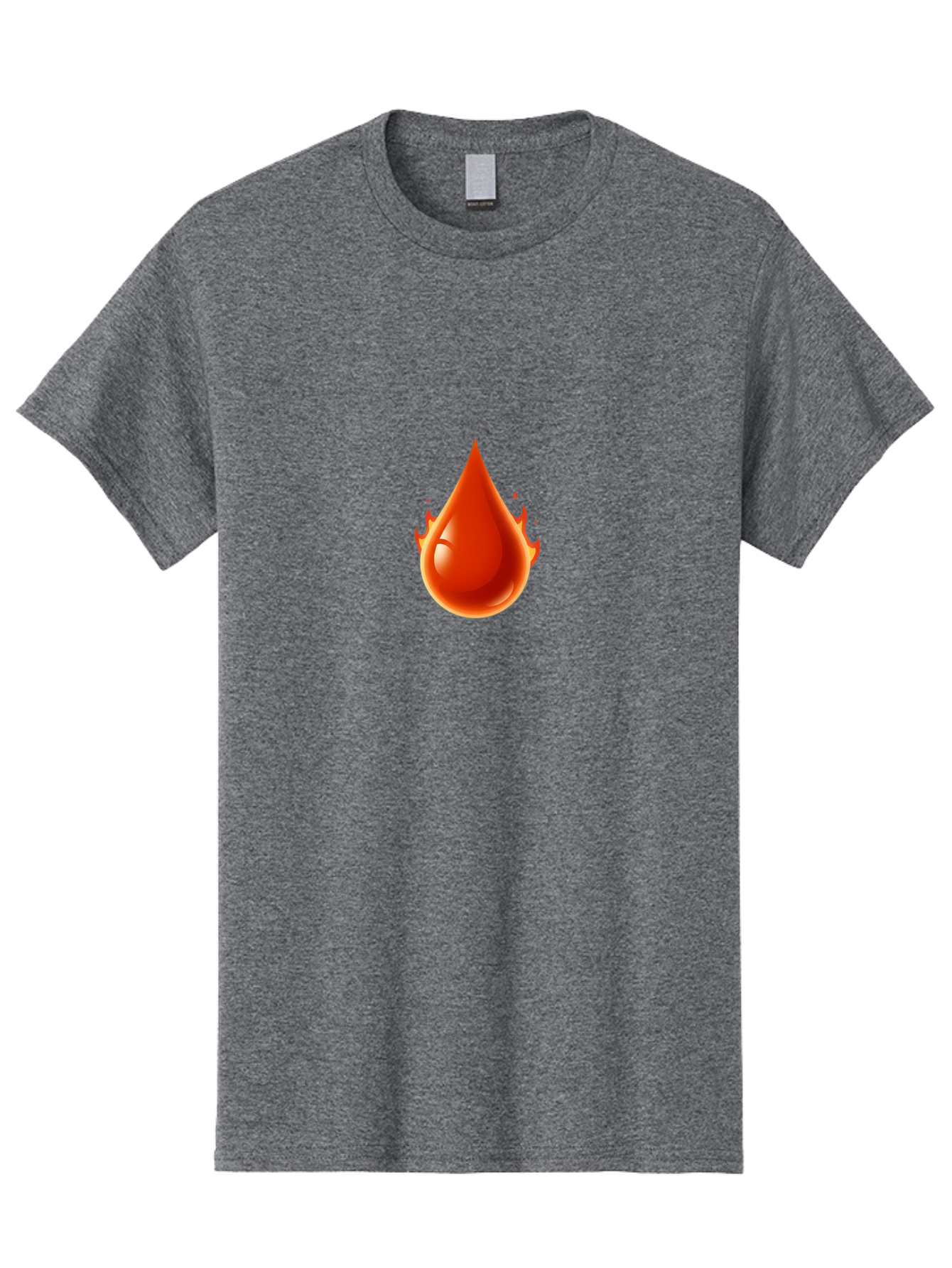 Oil-Drop Men'S Graphic Tee, 100% Cotton, Comfortable Casual Summer Wear, Machine Washable, Oil Drop, Red Oil Droplet, Glossy Texture, Flame Effect, Vibrant Colors, Energy Symbol, Abstract Design, 3D Rendering Bab050