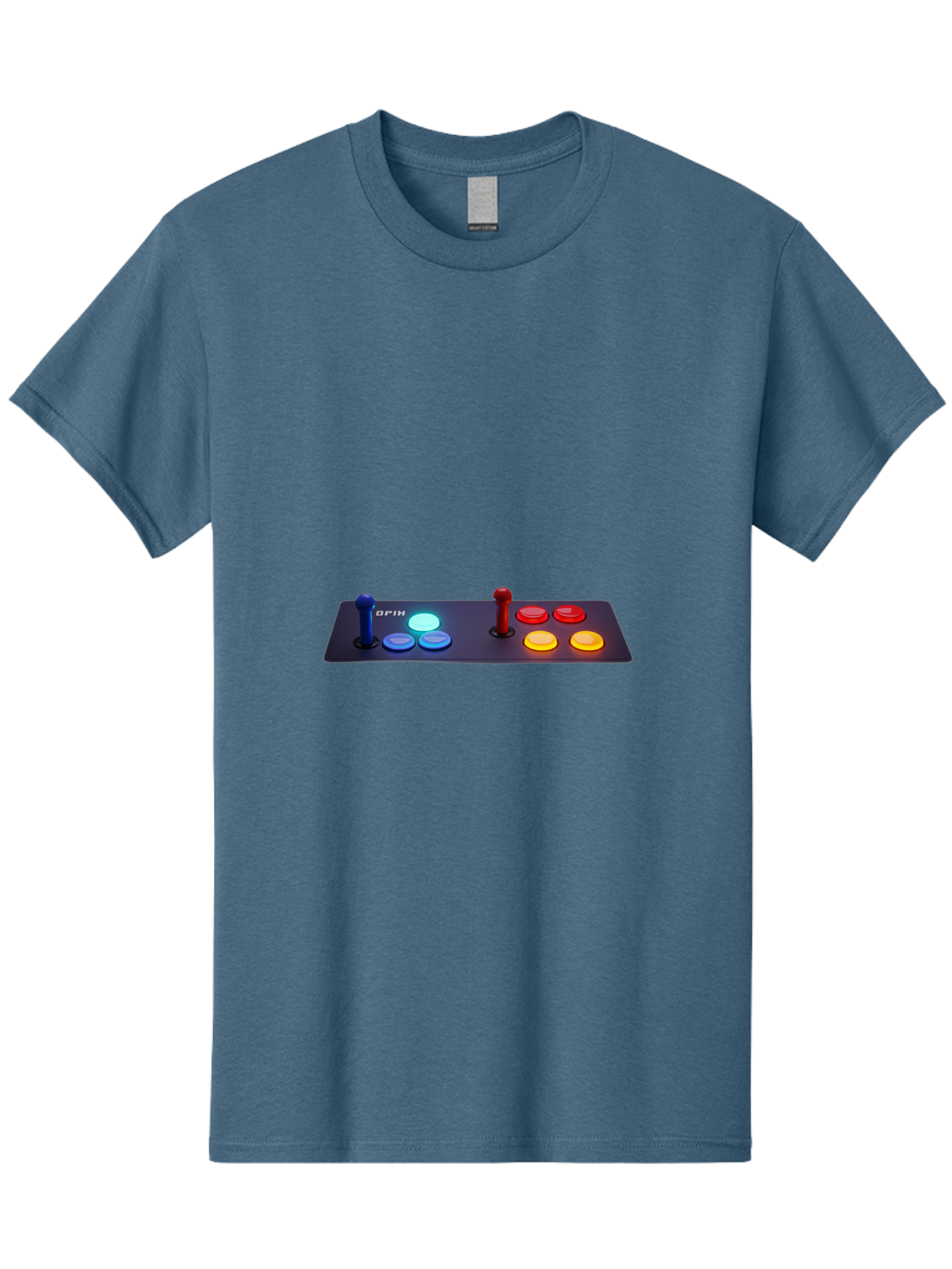 Opix-Joystick Men'S Graphic Tee, 100% Cotton, Comfortable Casual Summer Wear, Machine Washable, Arcade Controller, Gaming Console, Joystick, Colorful Buttons, Retro Gaming, Gamepad, Opix Brand, Gaming Accessories, Controller Layout, Bab054